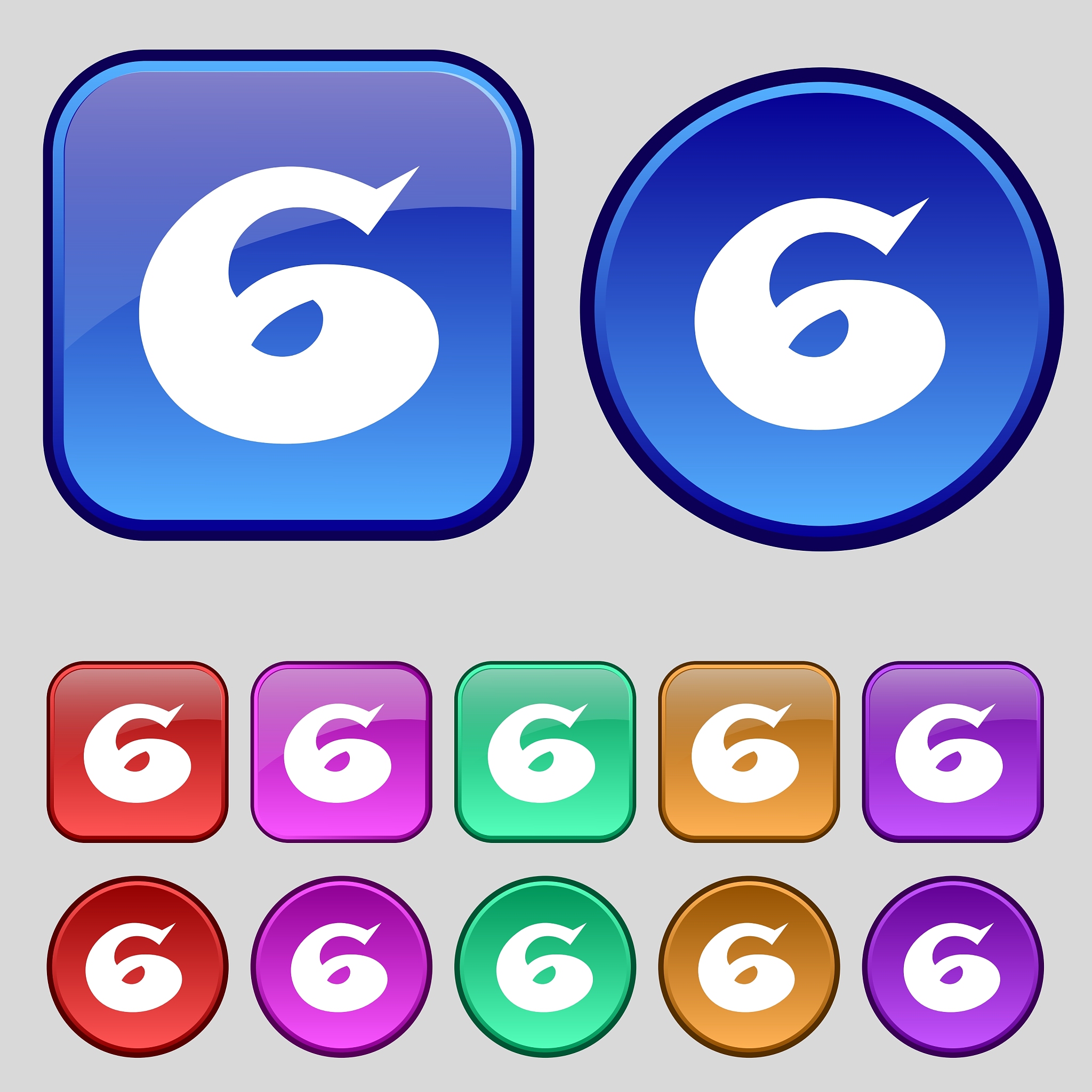 颜色,数字<strong>6</strong>,标志,图标,按钮,几何形状,概念,证章,布置