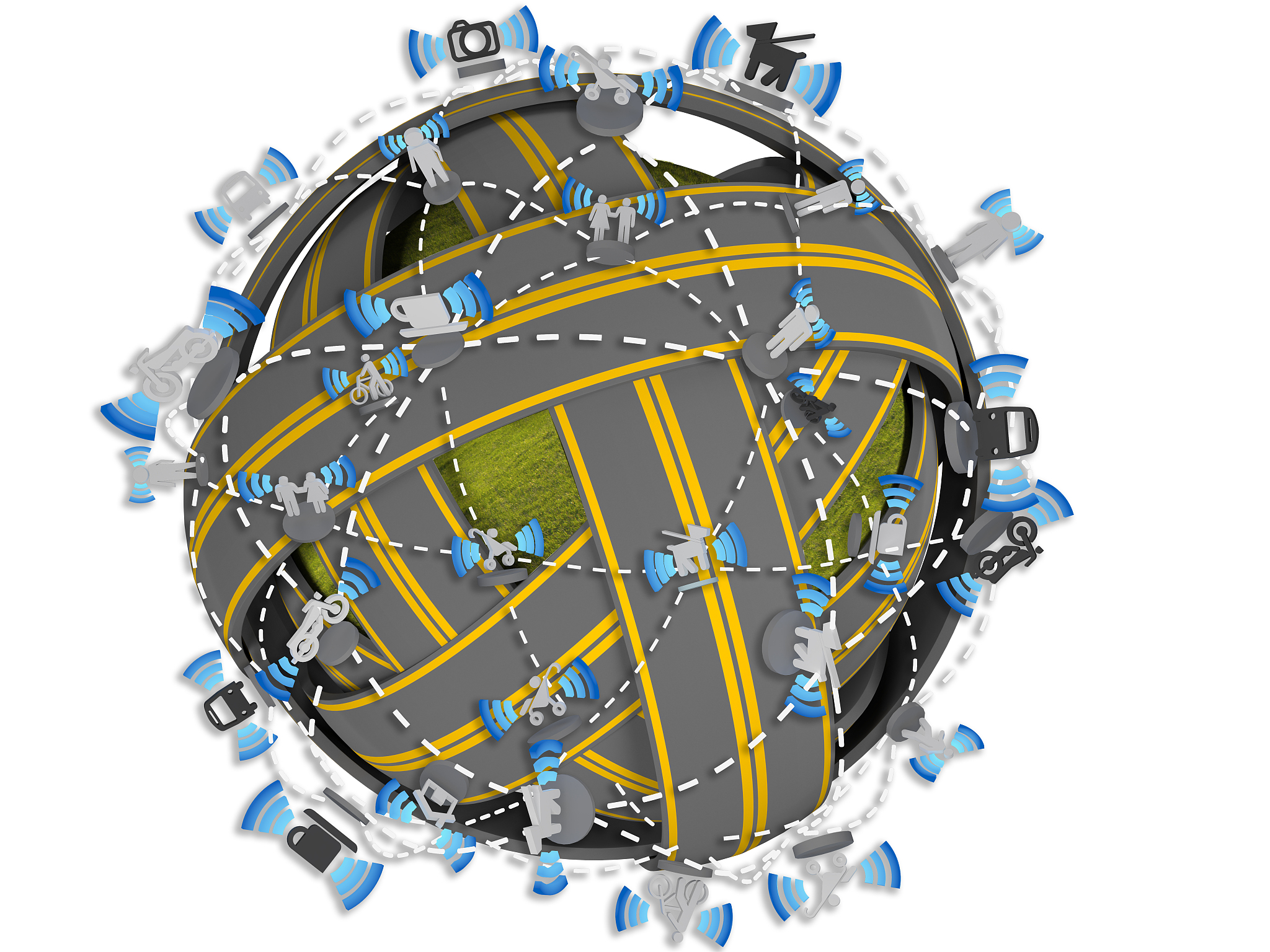 road on sphere