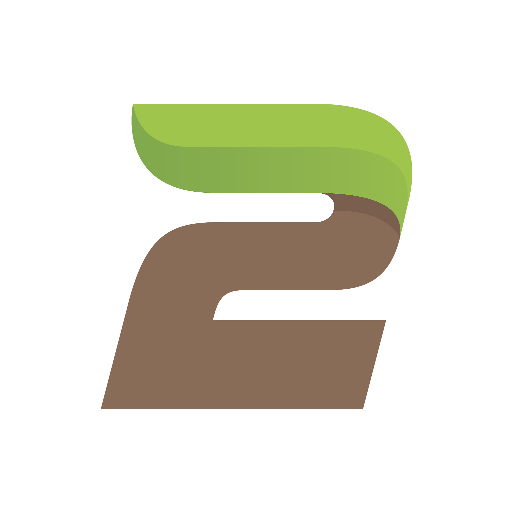 number two icon with speed green leaves.