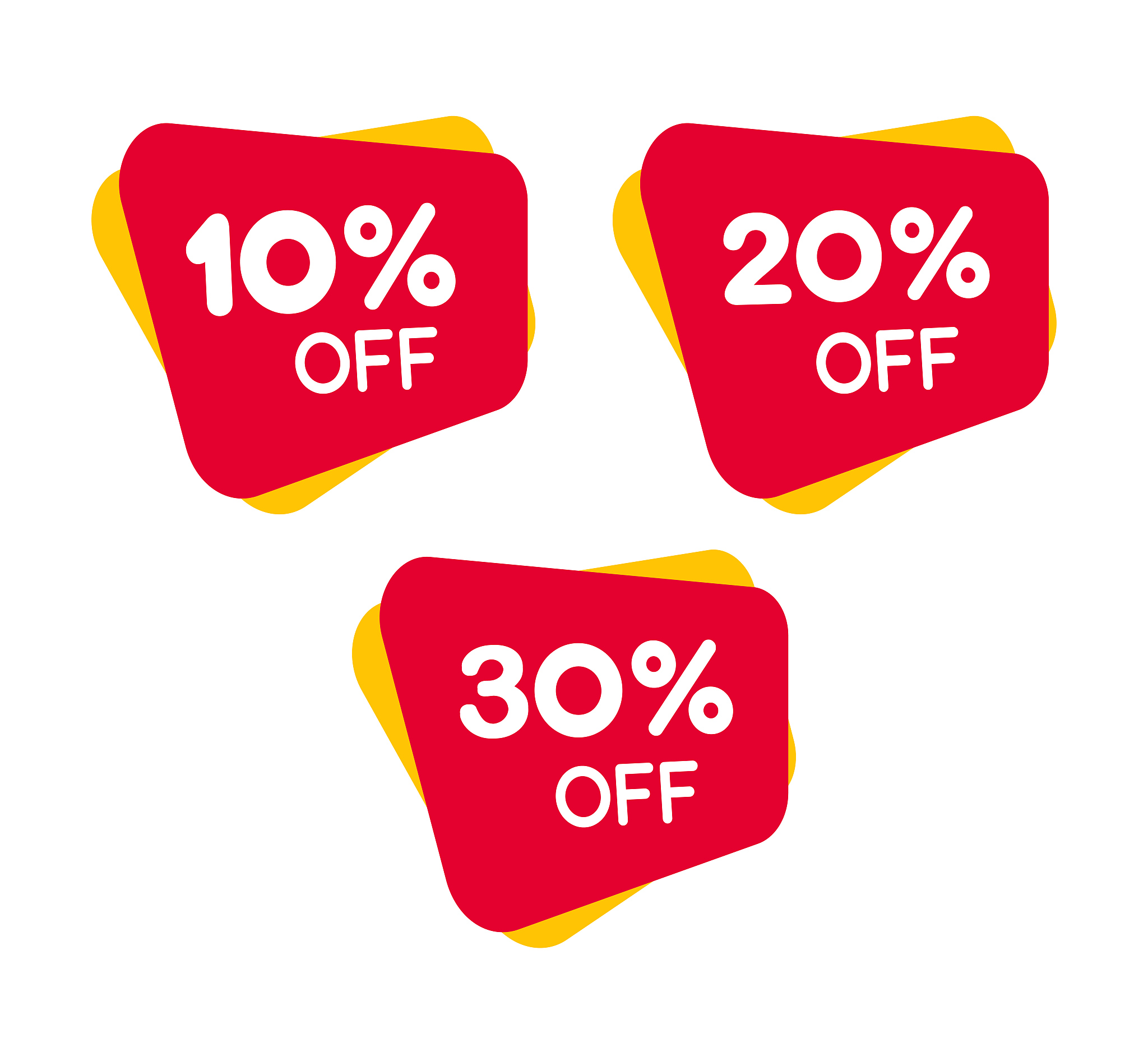 set of red discount label for sale - vector design of marketing 