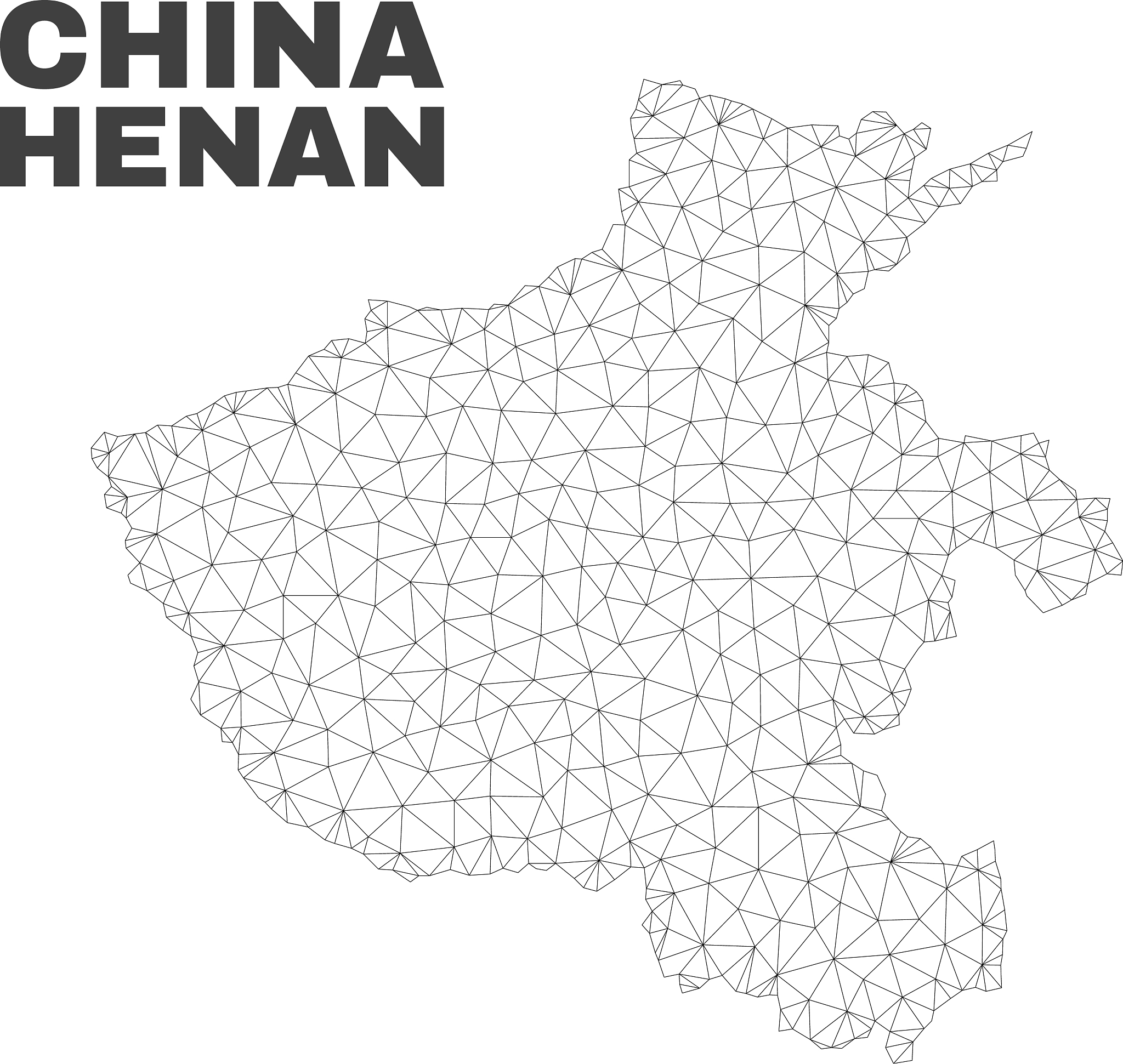 polygonal mesh henan province map