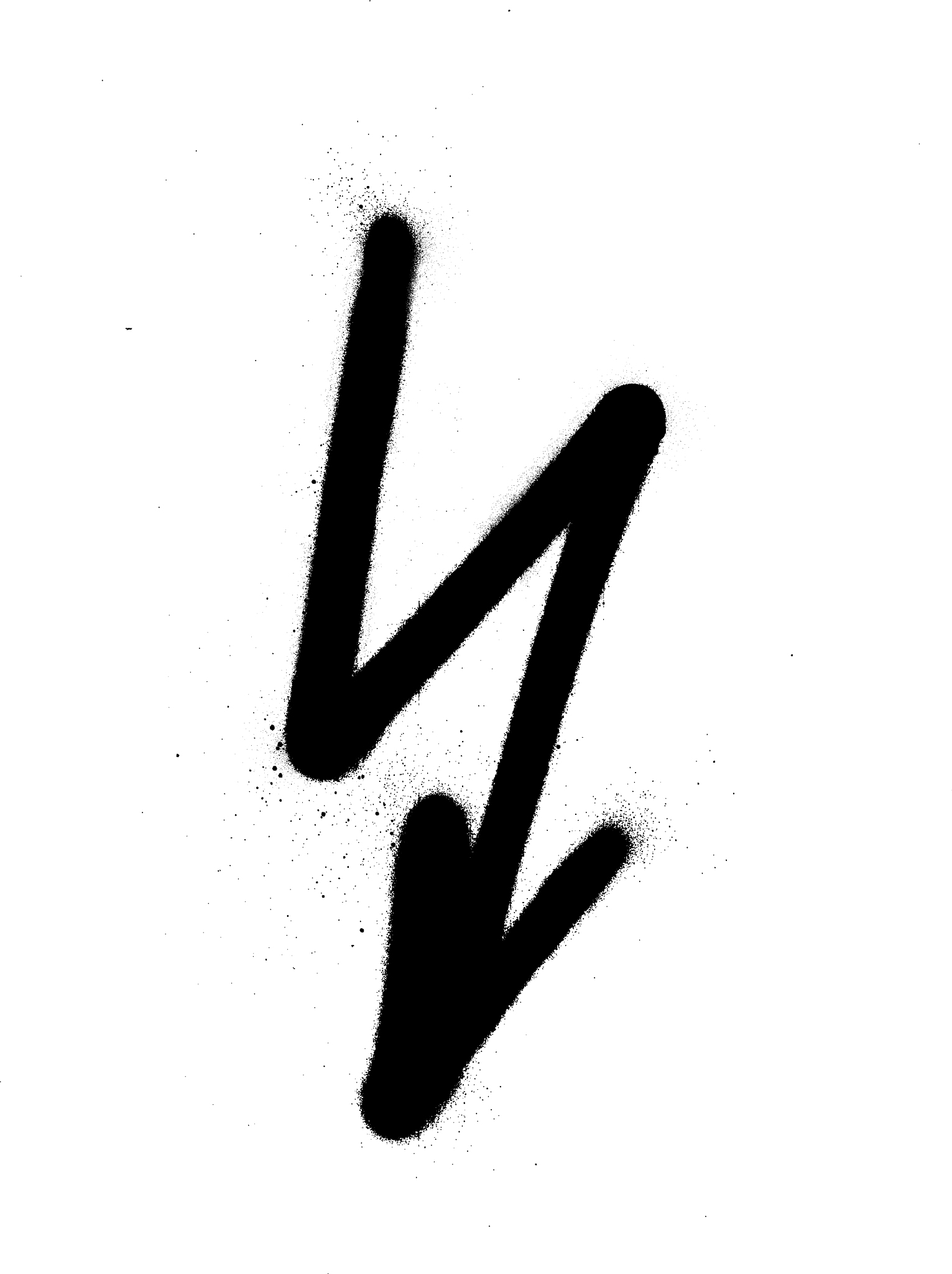 graffiti sprayed arrow in black over white