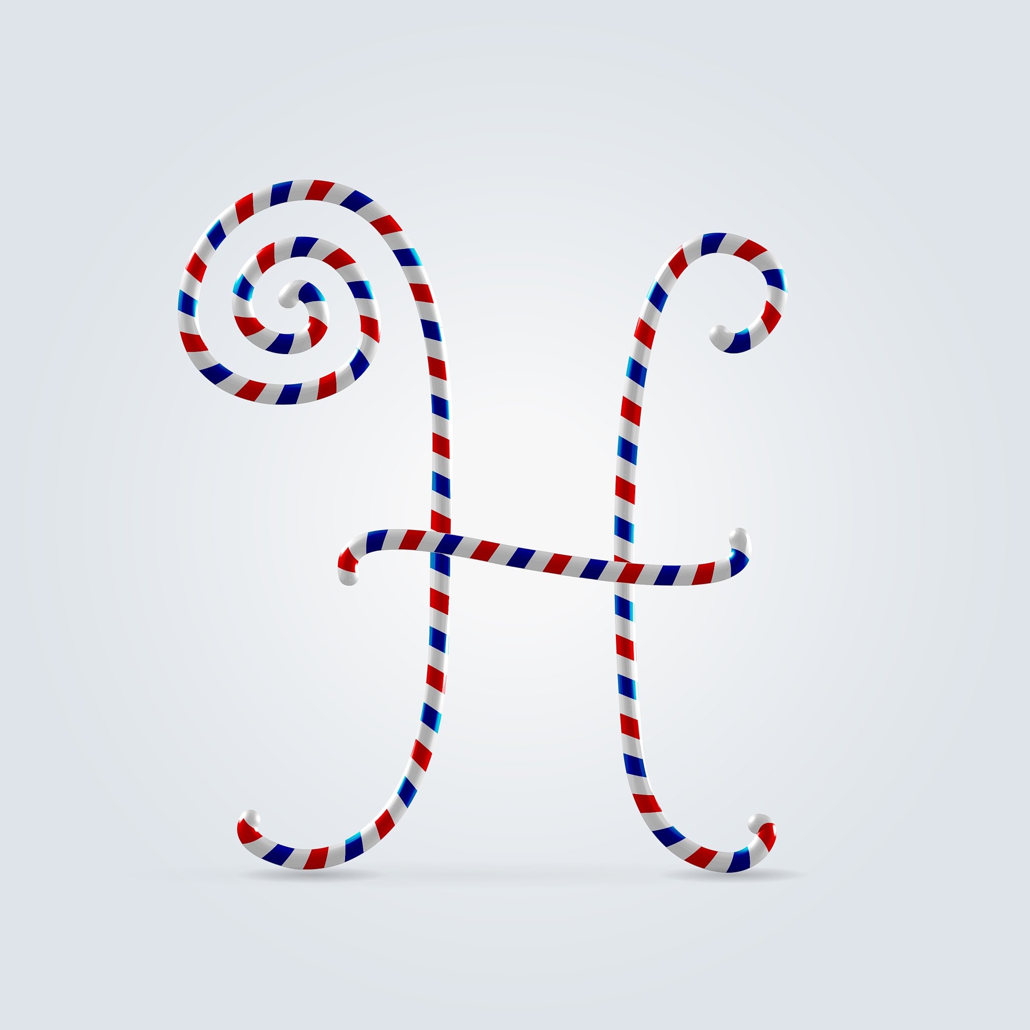 条纹,字体,英文字母<strong>h</strong>,圆形,白色,红色,塑胶,闪亮的,性格,弯曲