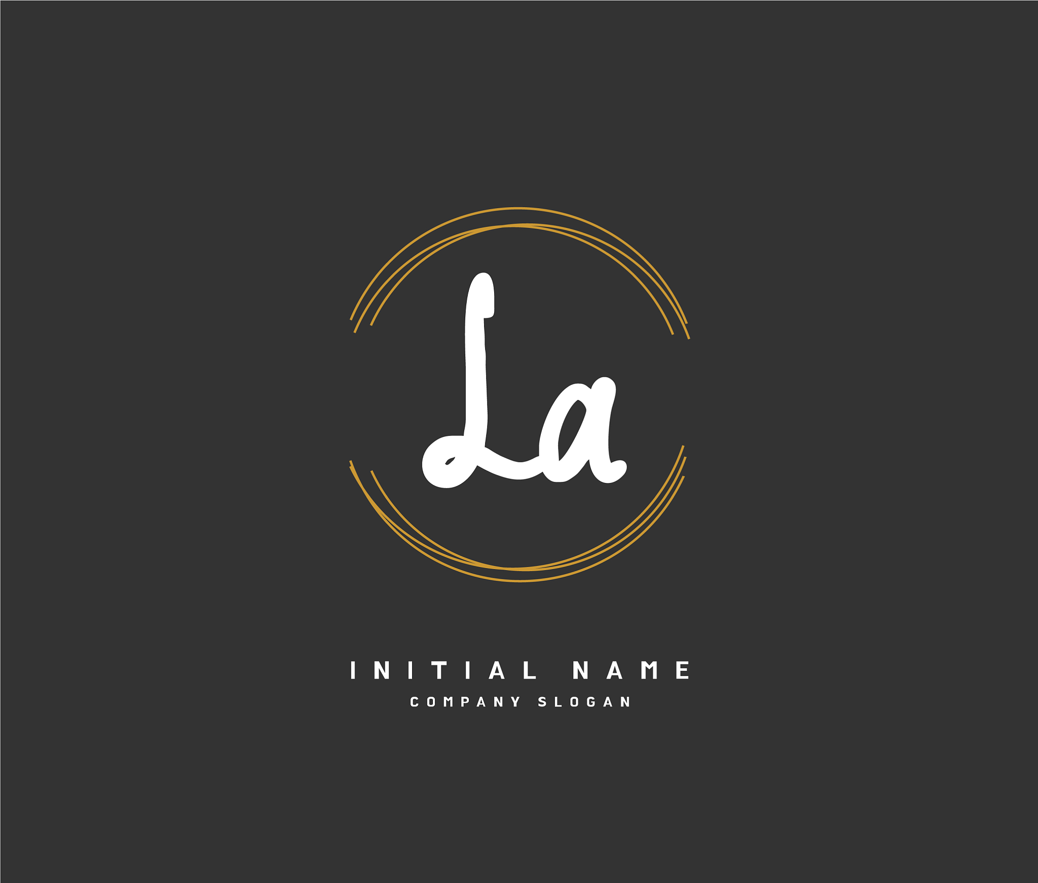 l a la beauty initial logo handwriting logo of