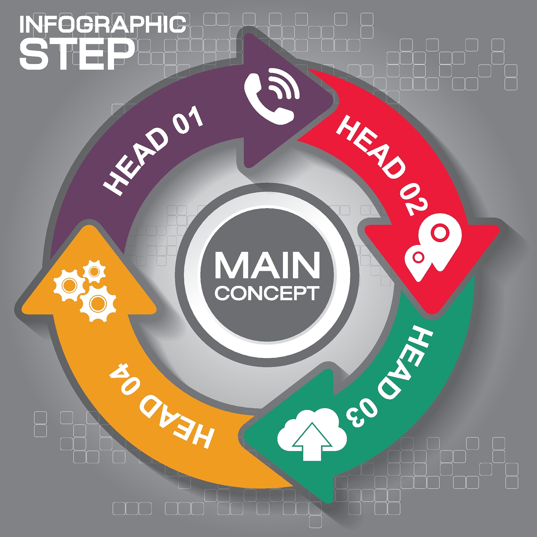 4 steps infographic design elements for your business vector ill