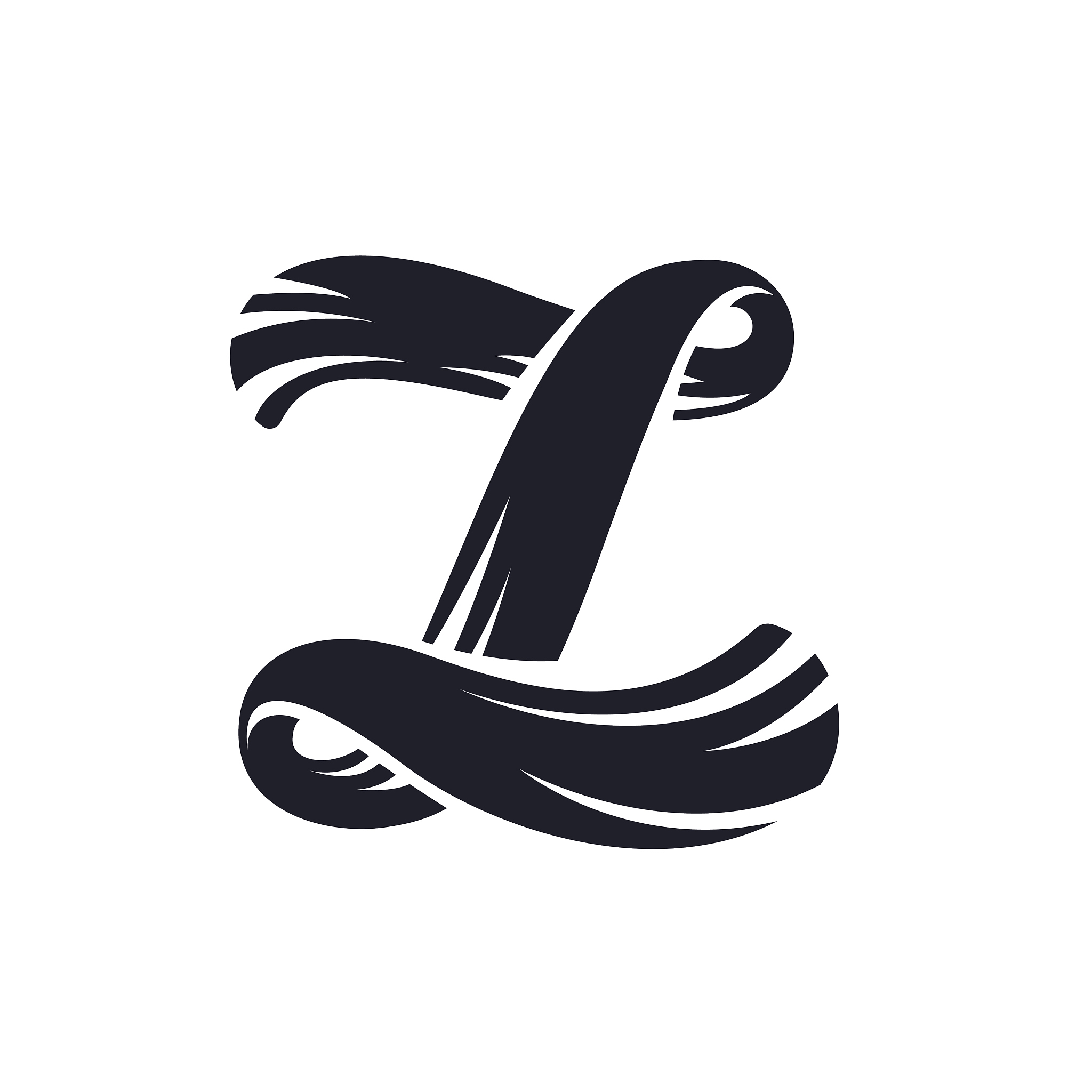 z letter icon script lettering.