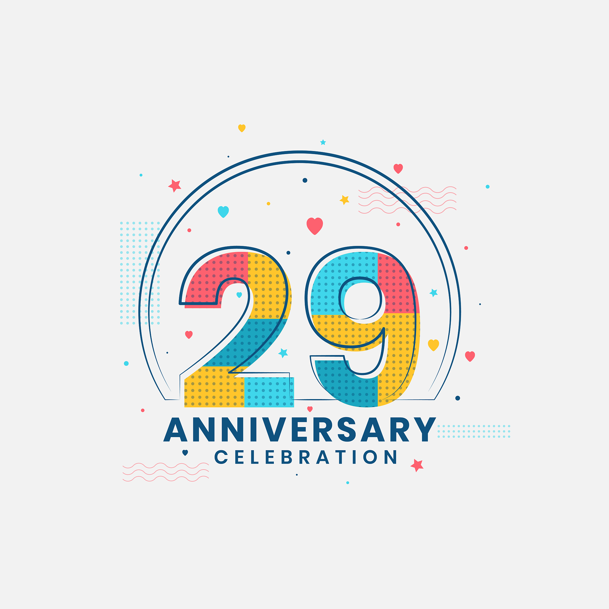 29 anniversary celebration, modern 29th anniversary design
