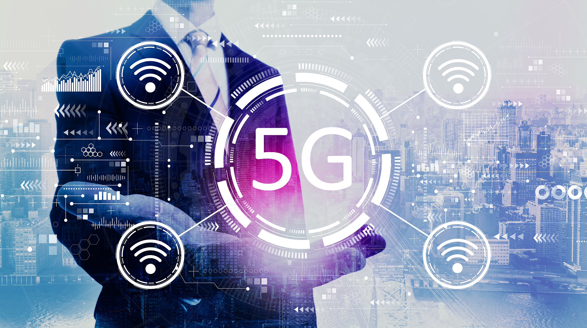 5g network with businessman