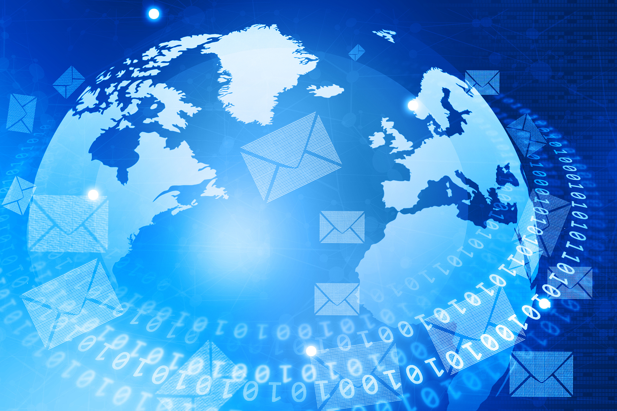 digital world with email  distribution