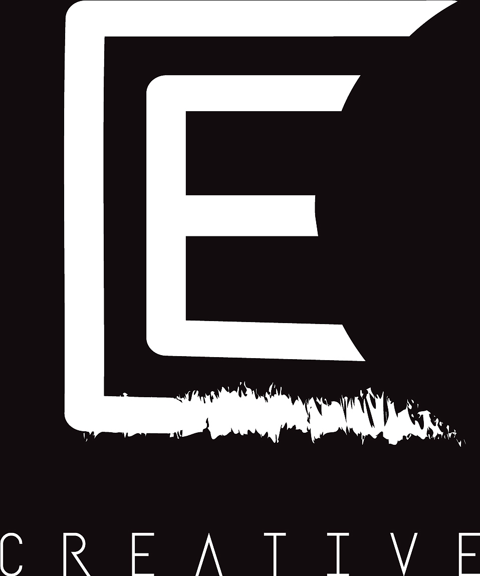 e monogram letter logo design brush paint stroke