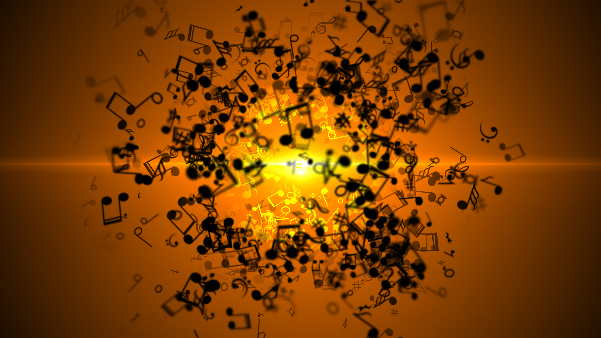 abstract background with colorful music notes.