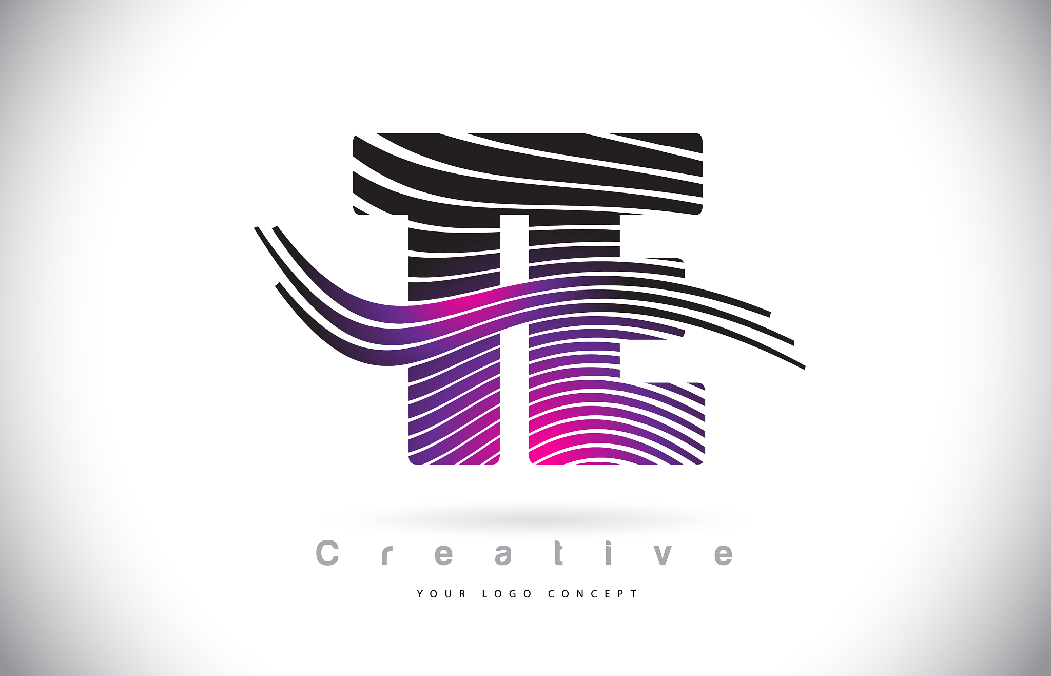 te t e zebra texture letter logo design with