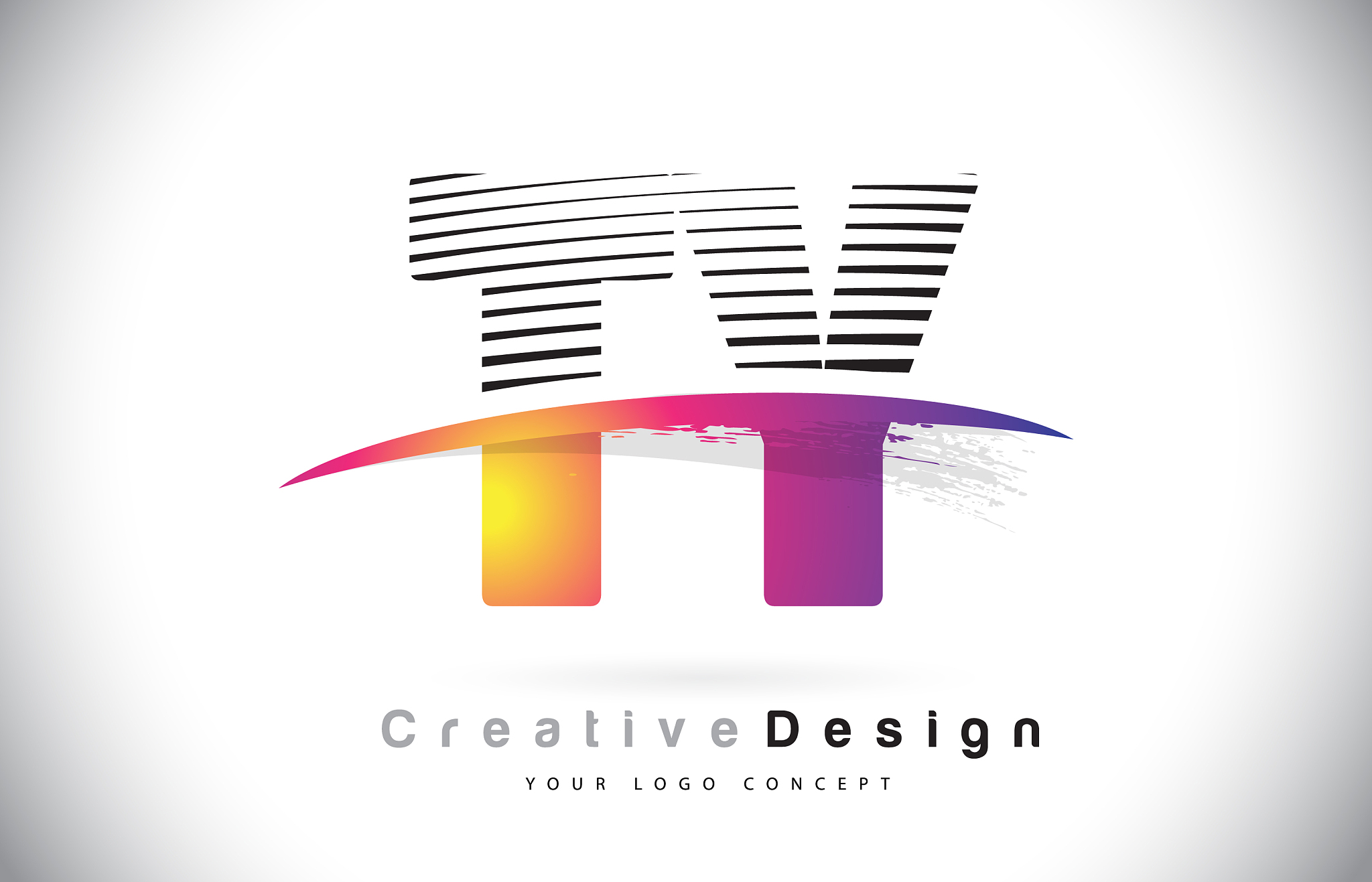 ty t y letter logo design with creative lines and
