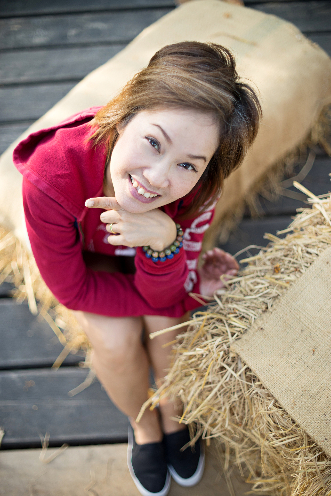 portrait asian woman from top view