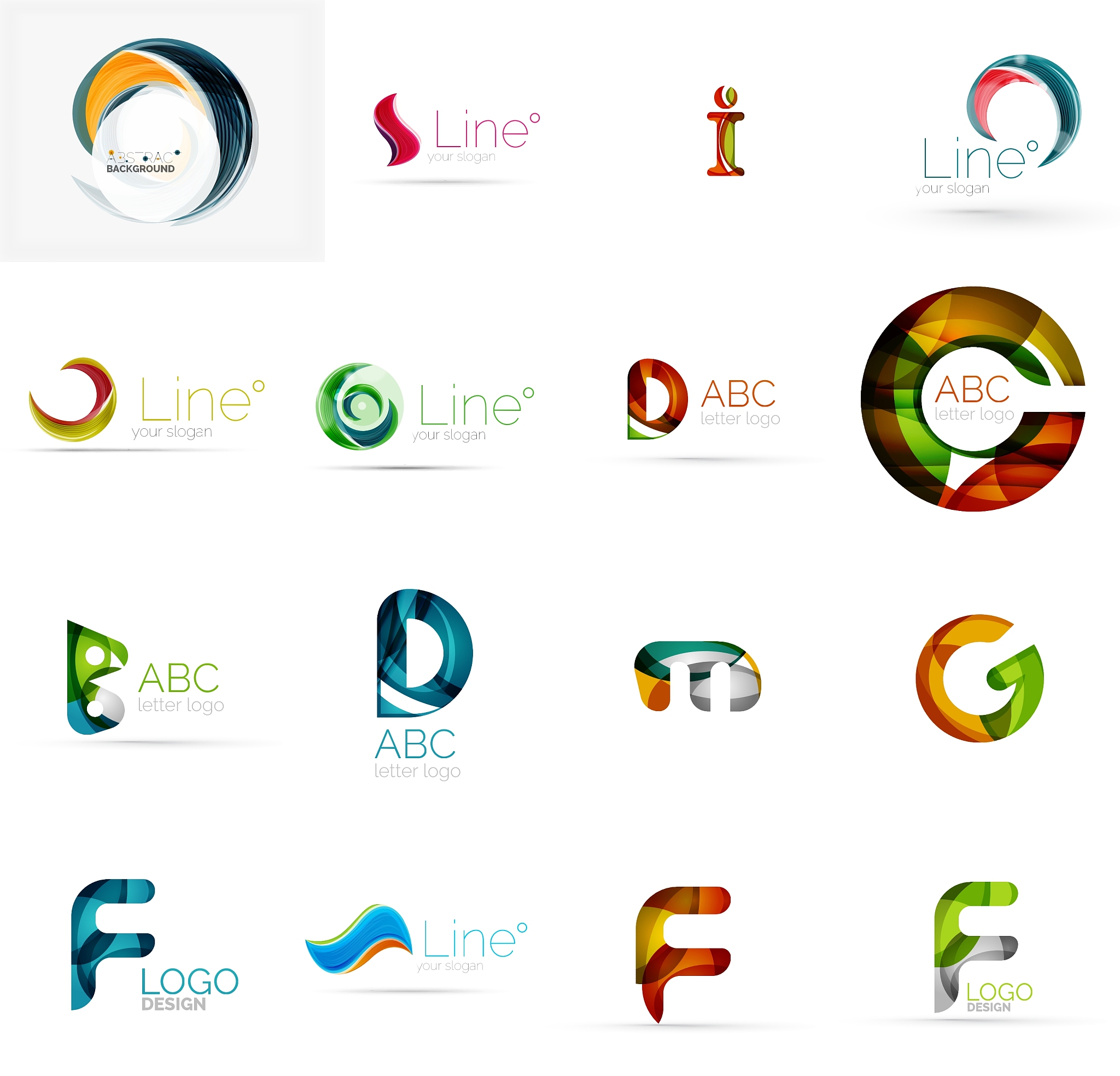 set of universal company logo ideas business icon