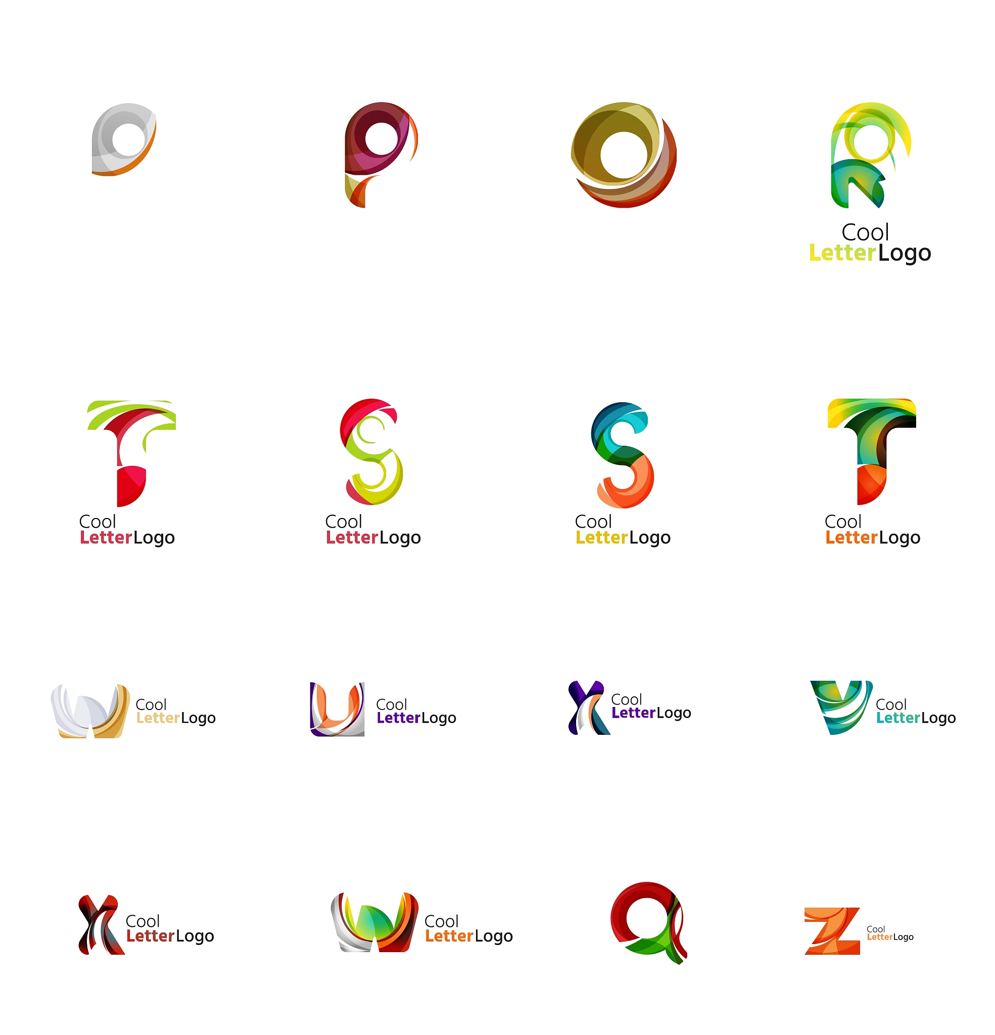 set of universal company logo ideas business icon