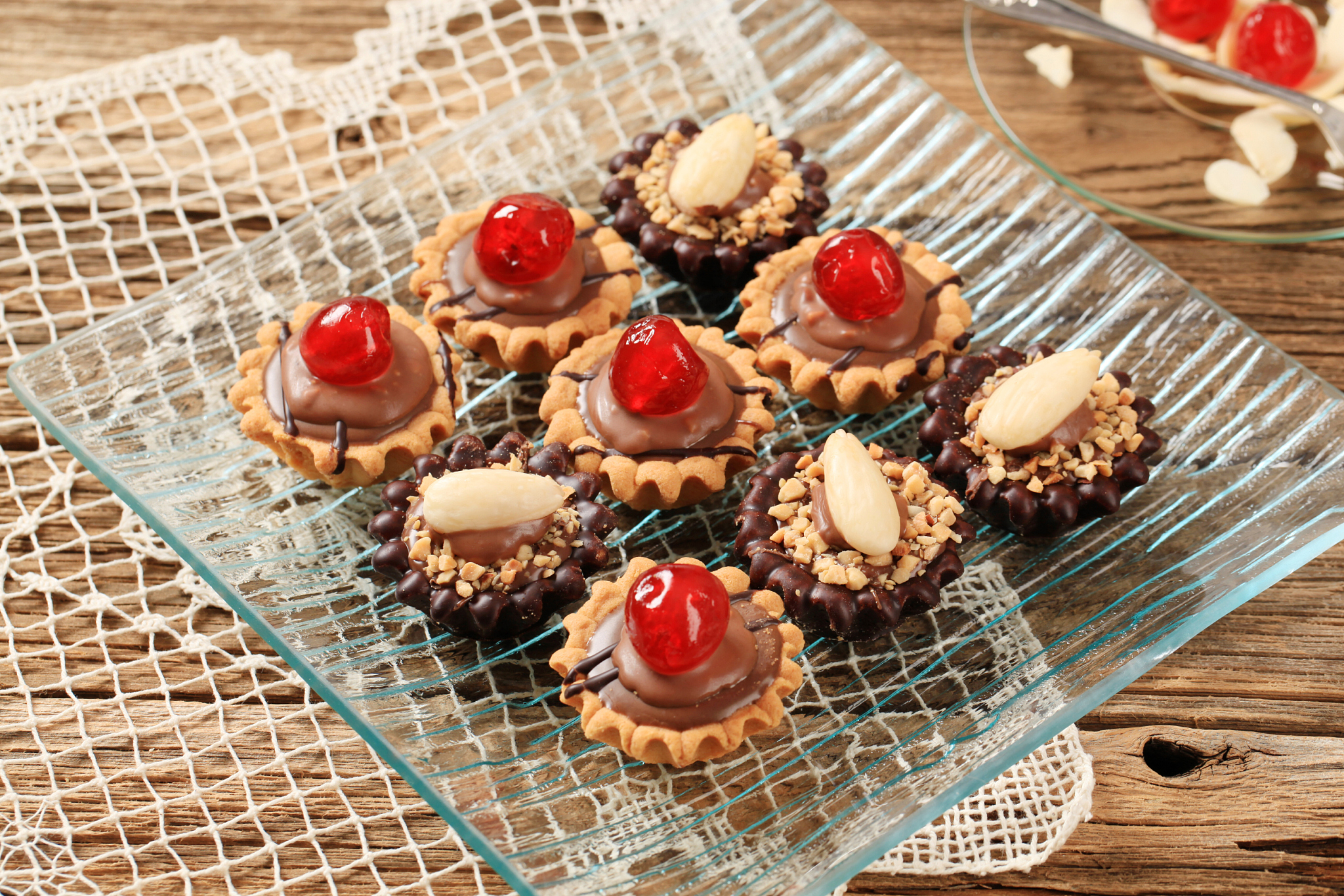chocolate filled tartlets