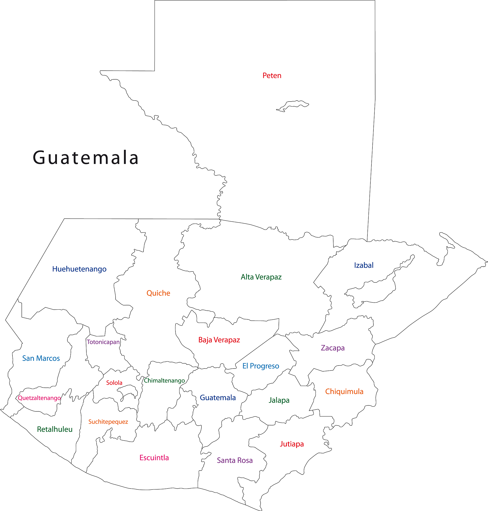outline guatemala map