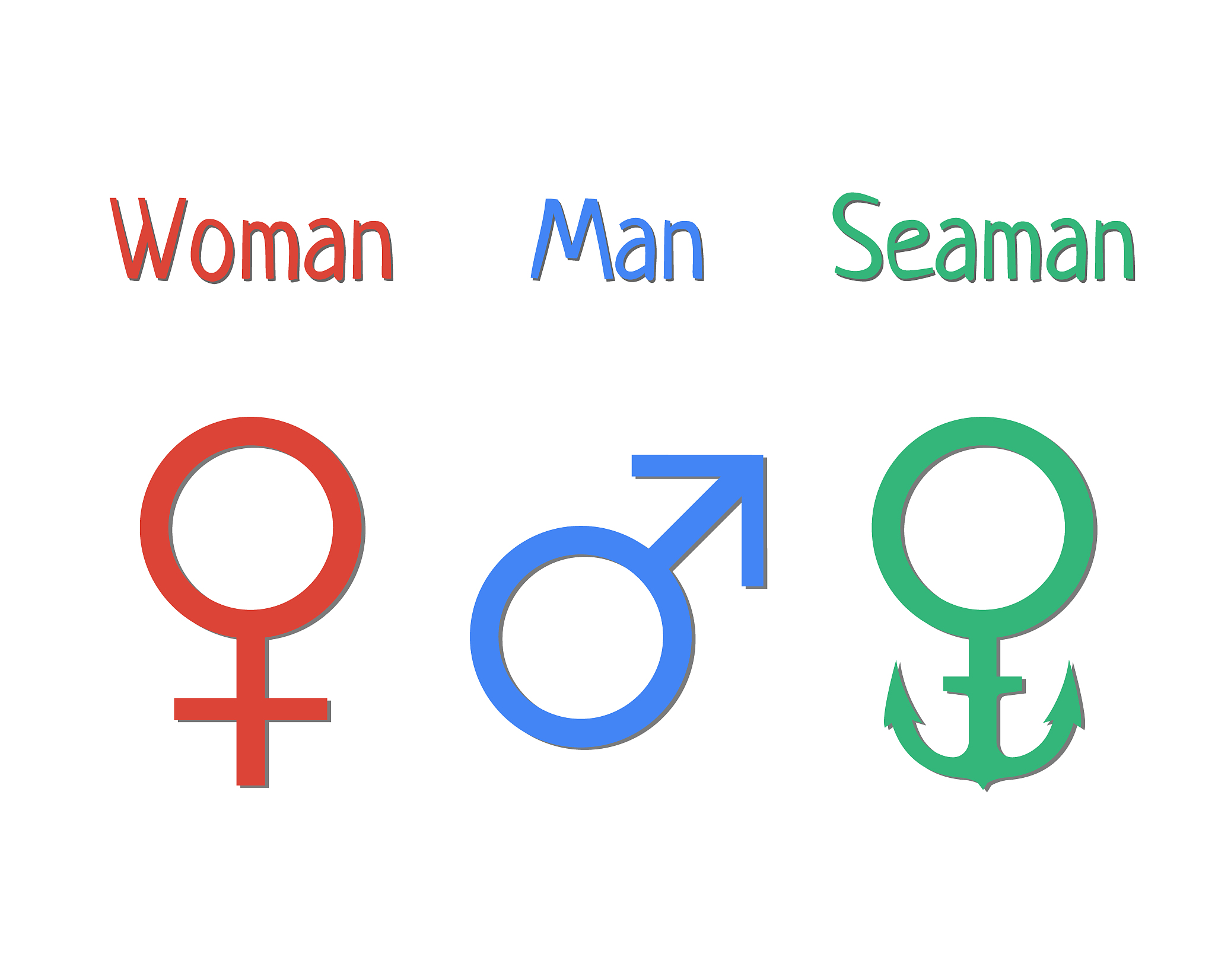 gender symbols. humorous depiction of the symbols of a man woman