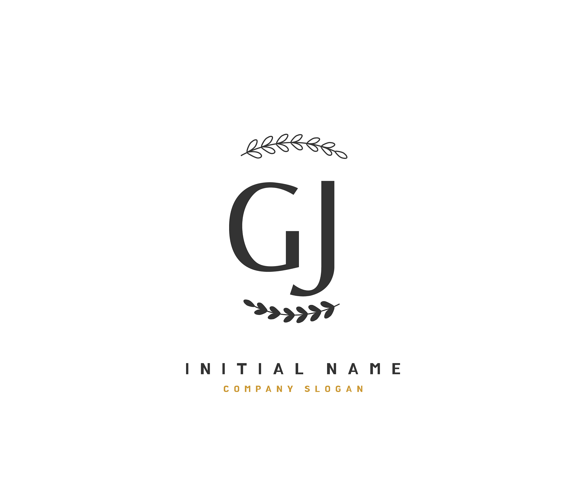 g j gj beauty initial logo handwriting logo of