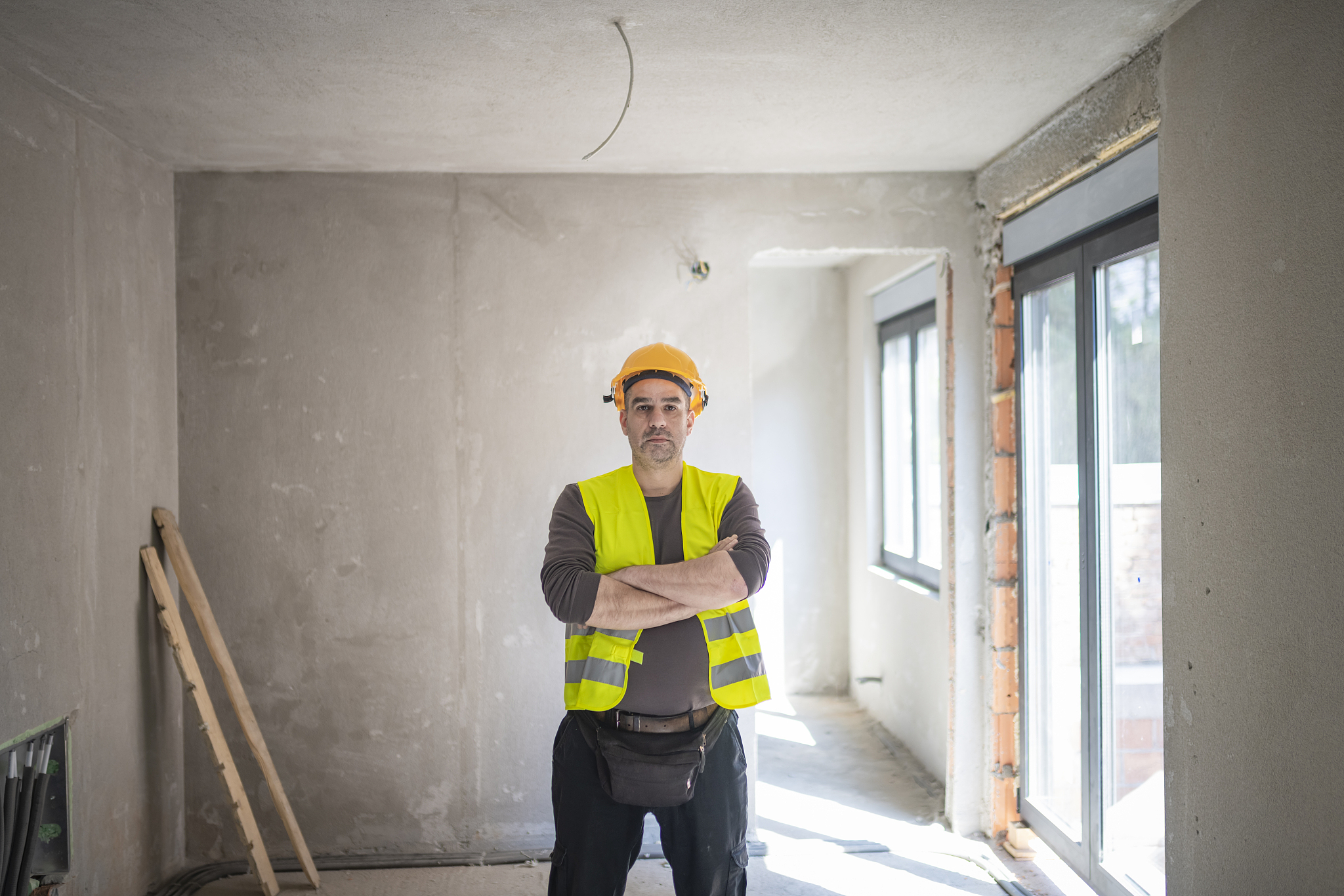 building worker at the construction yard