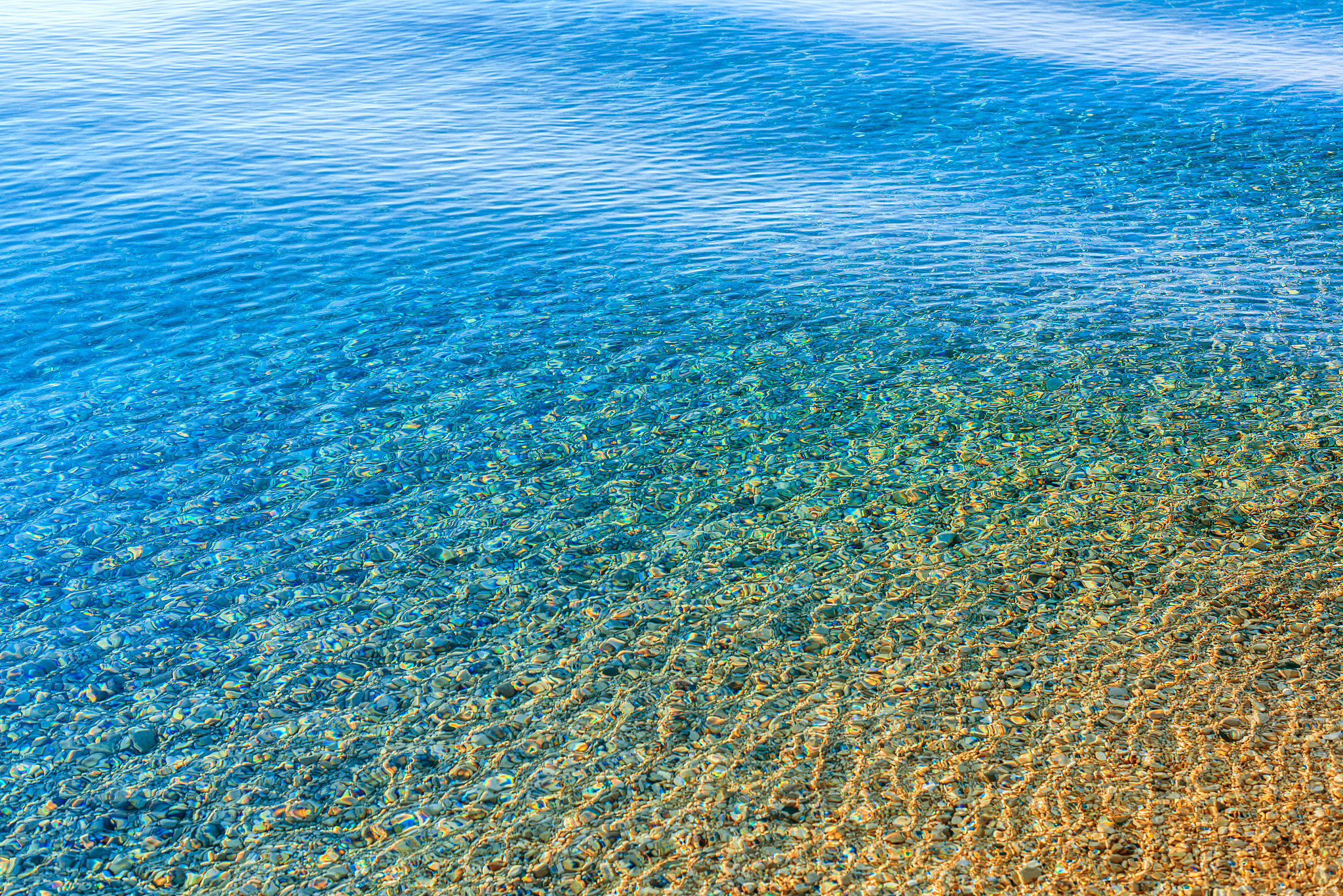 water surface at bol, brac island, croatia