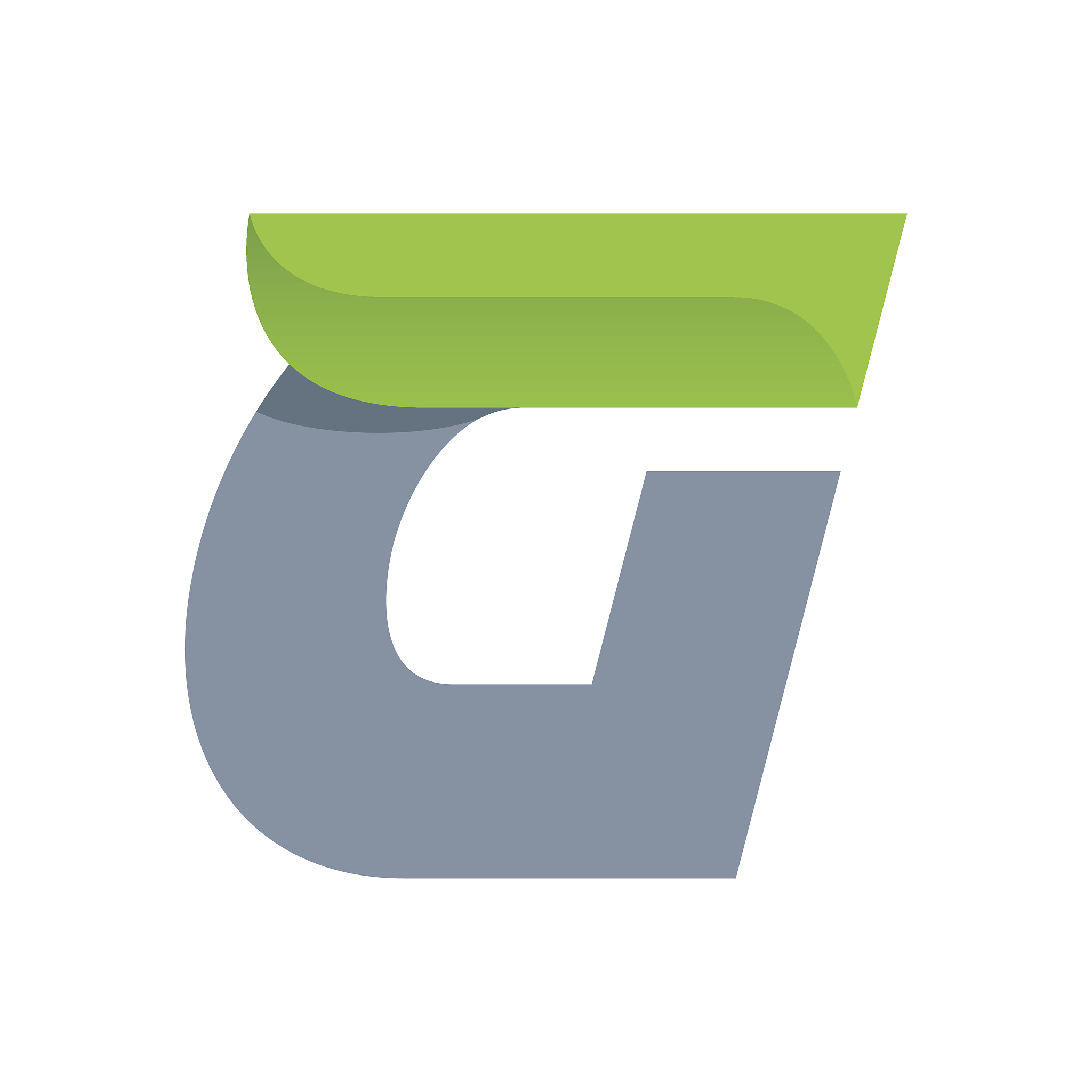 g letter icon with green leaf.