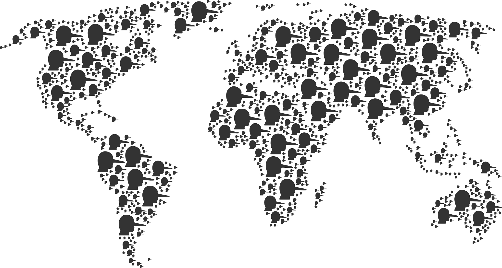 worldwide map collage of lier items