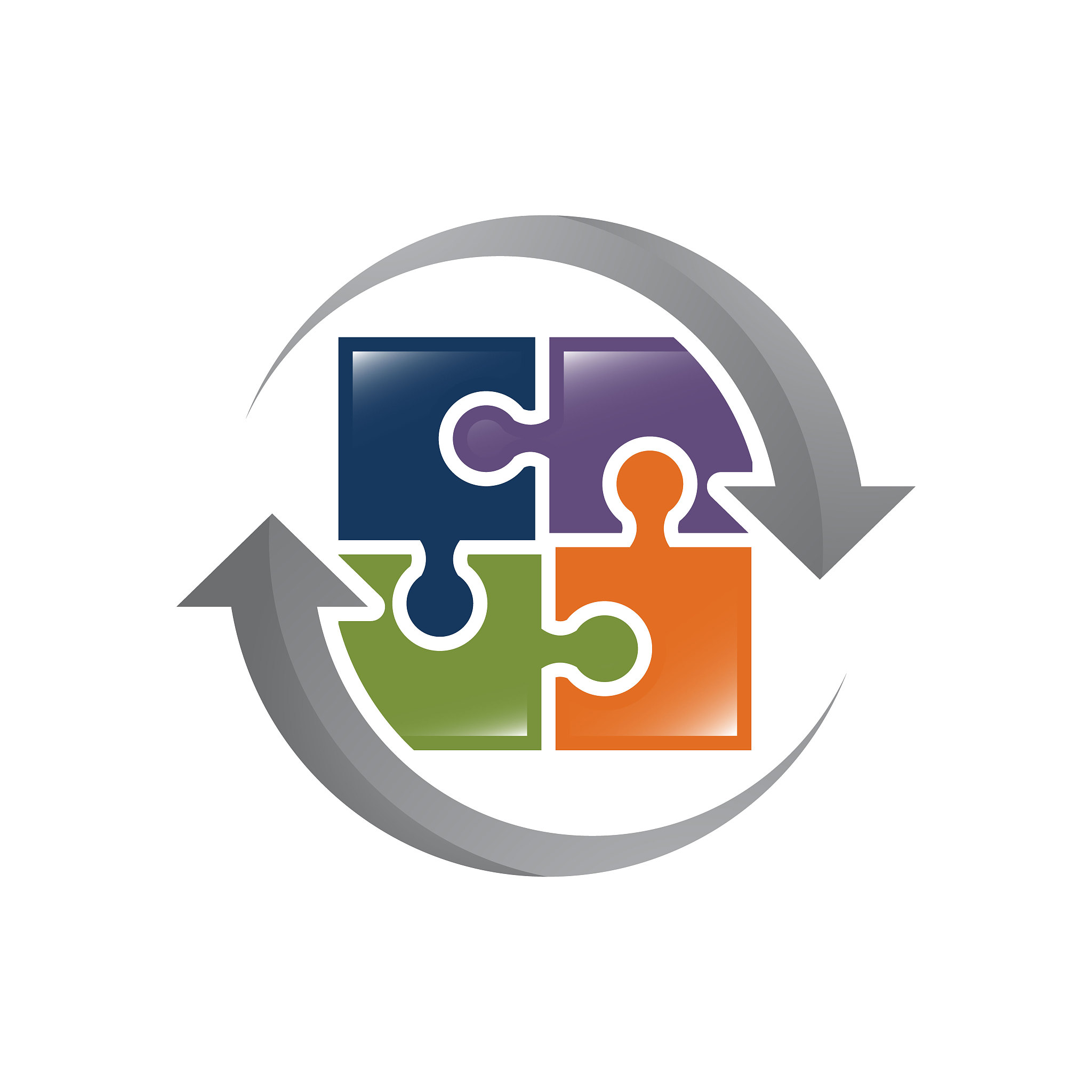 rearranging part of the puzzle logo design vector icon