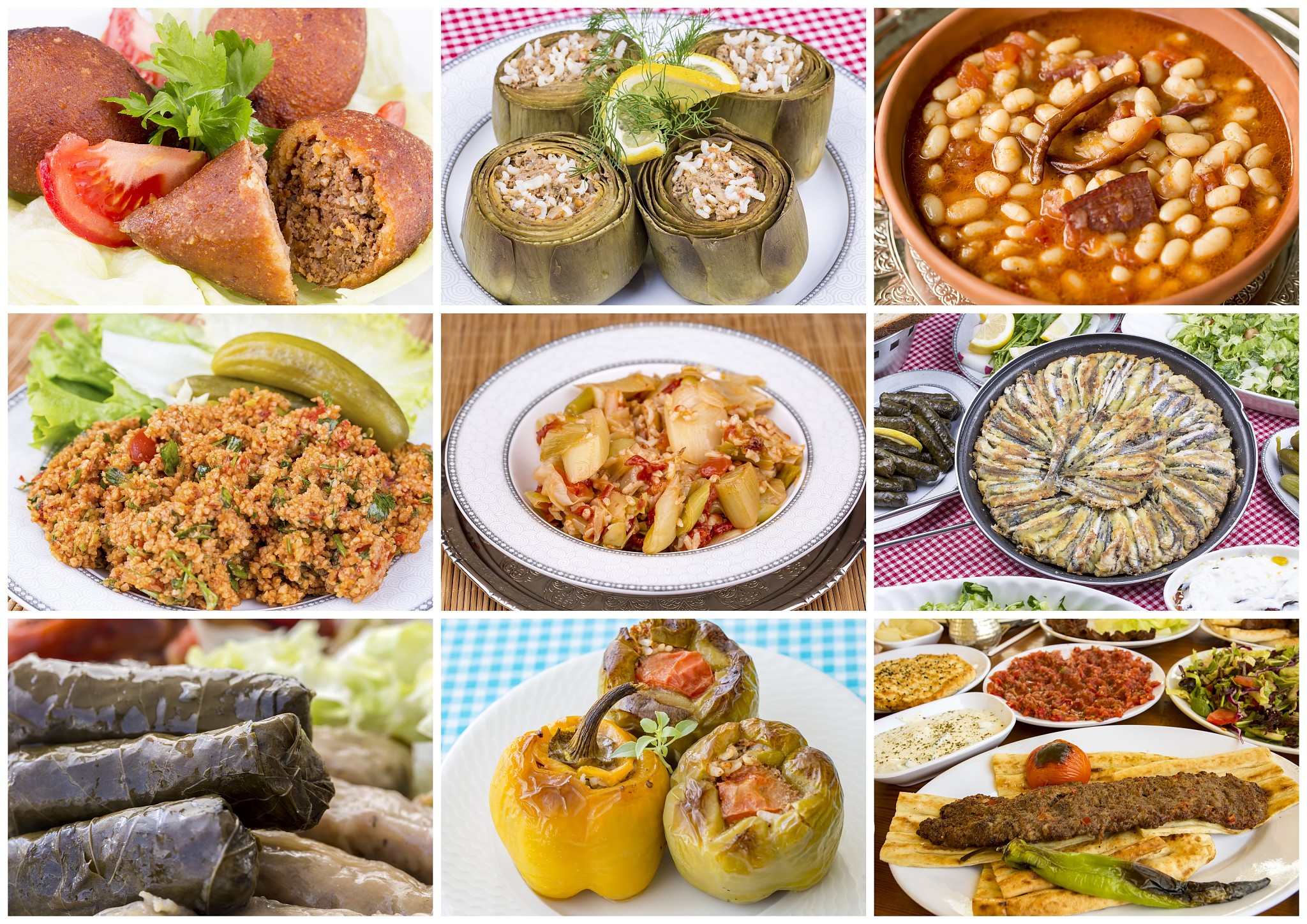 traditional delicious turkish foods collage. turkish kitchen.