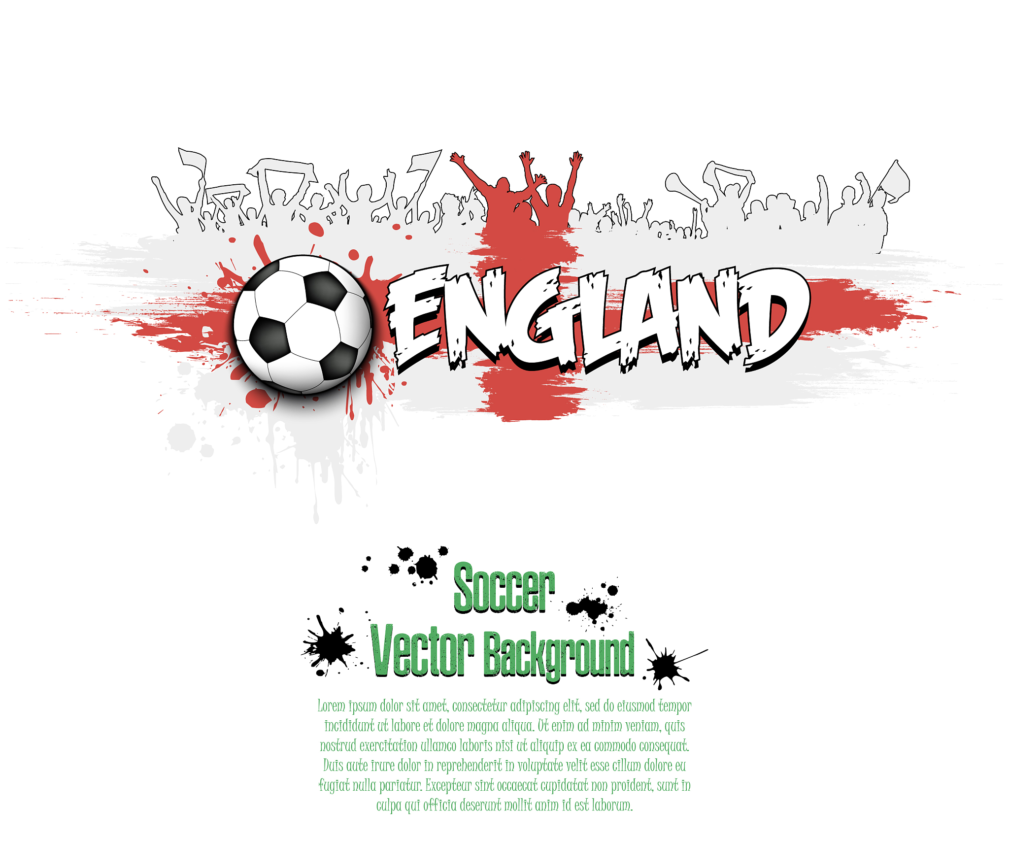 flag of england and football fans