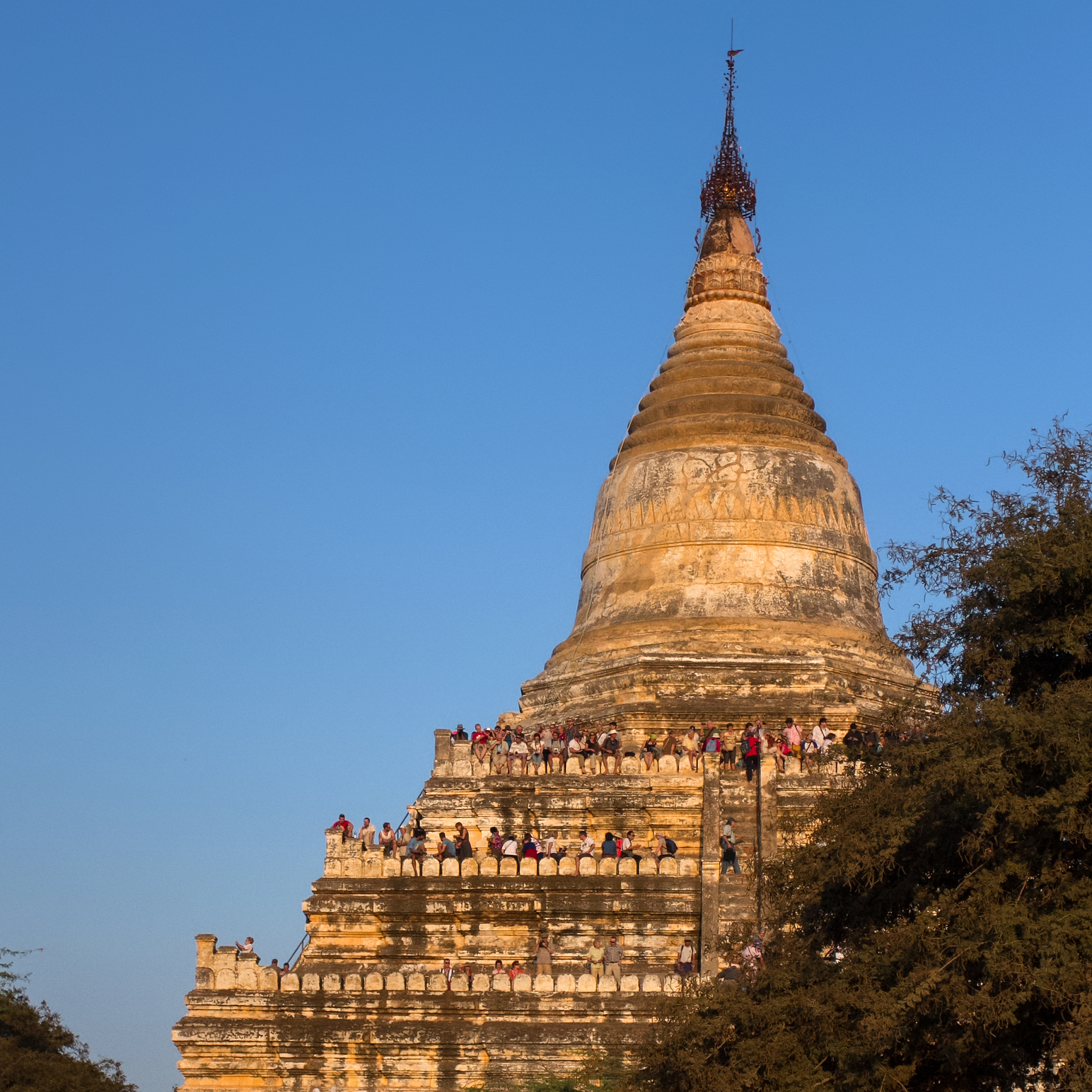 sunset in bagan, myanmar