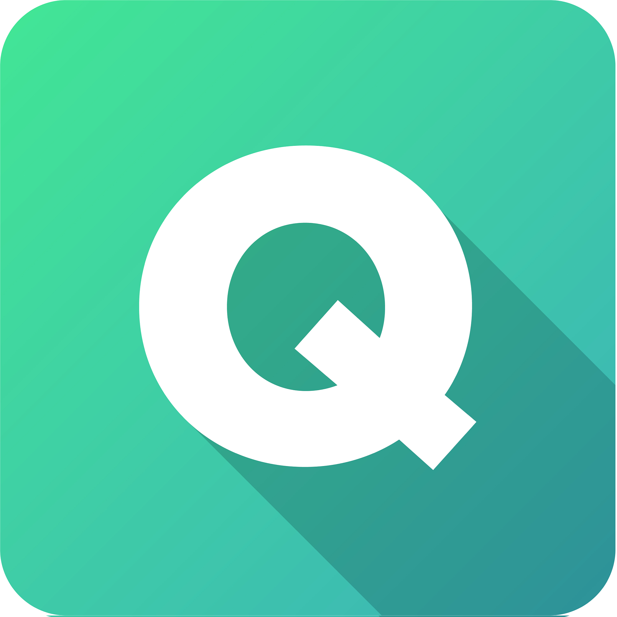 q modern gradation shadow letter logo icon design