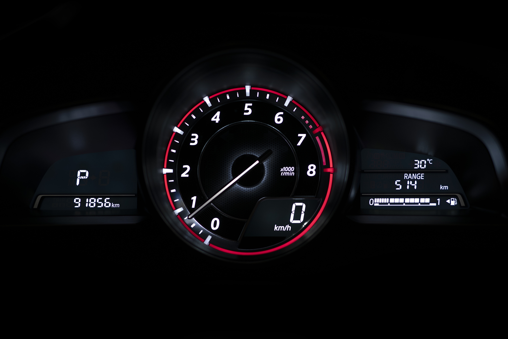 modern car speedometer panel