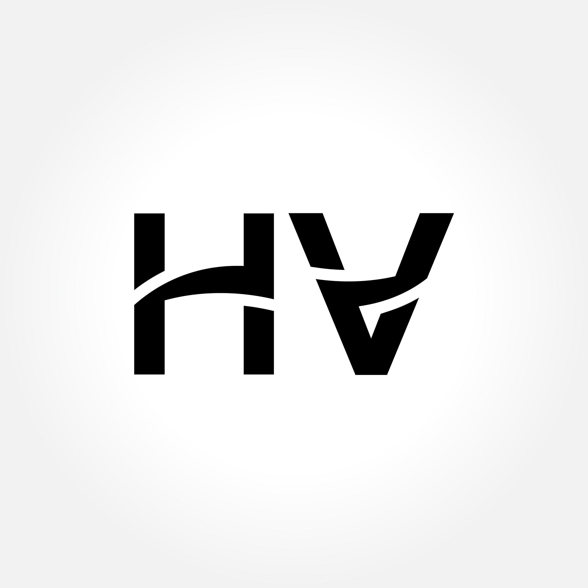 letter hv logo design linked template with black