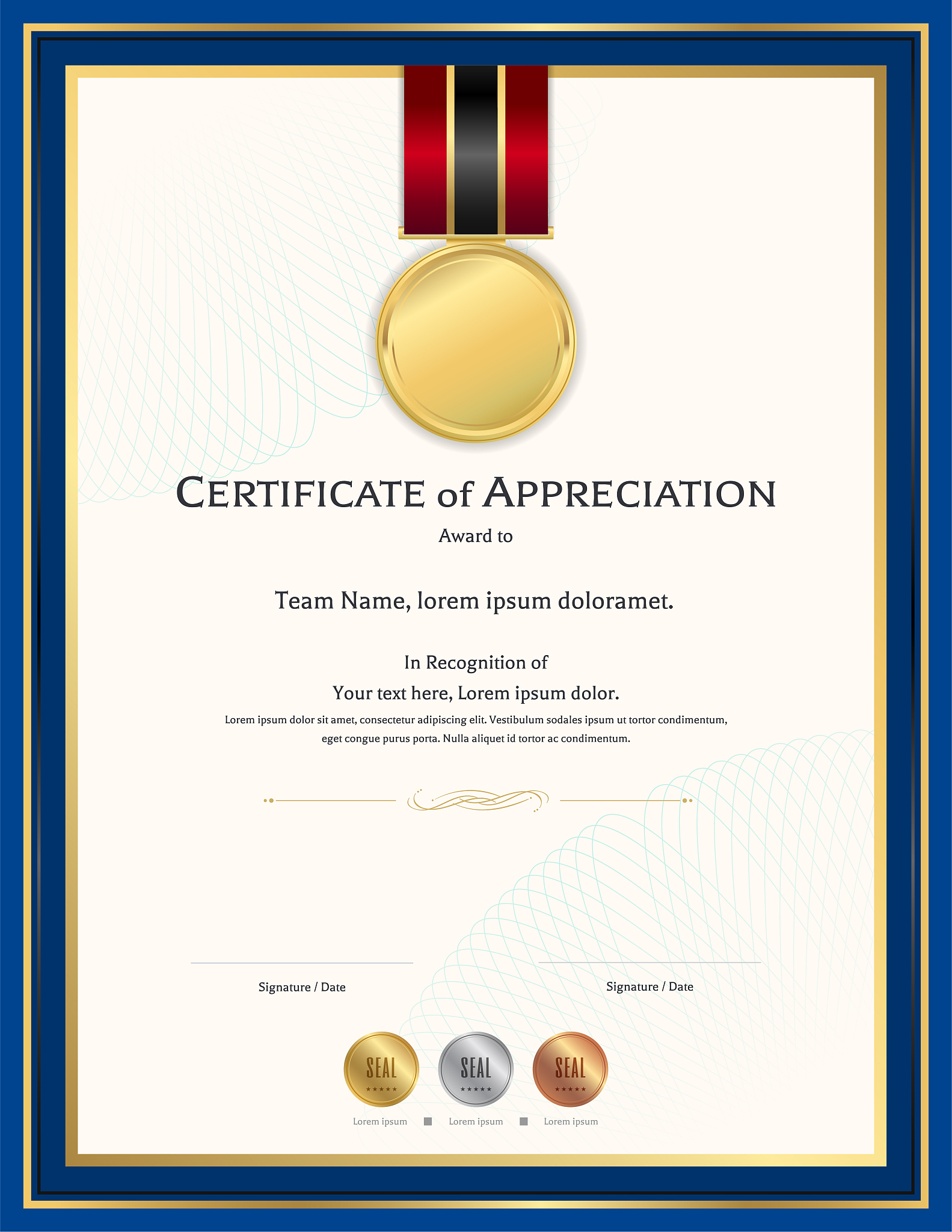 luxury certificate template with elegant border frame, diploma d