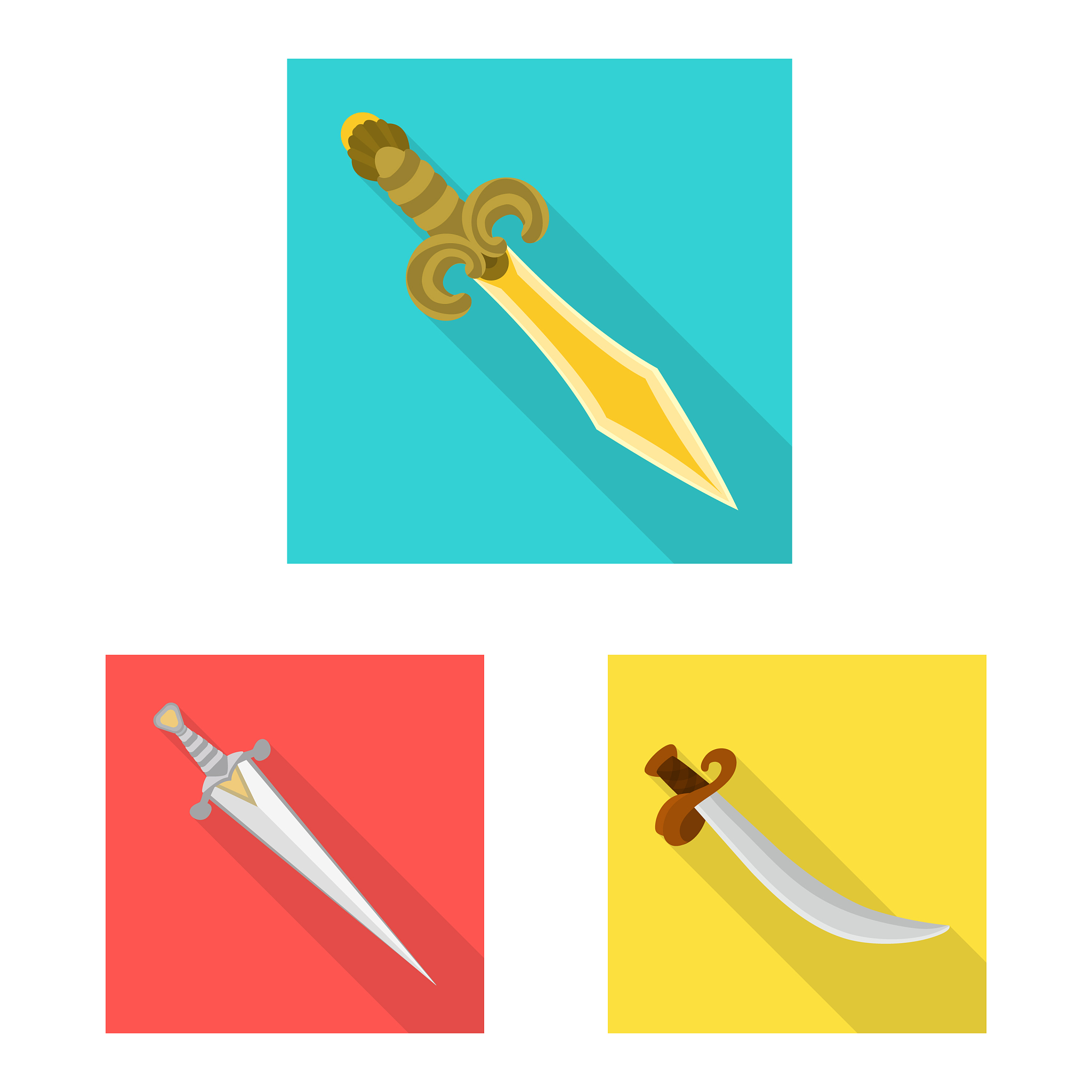 isolated object and sword icon set and