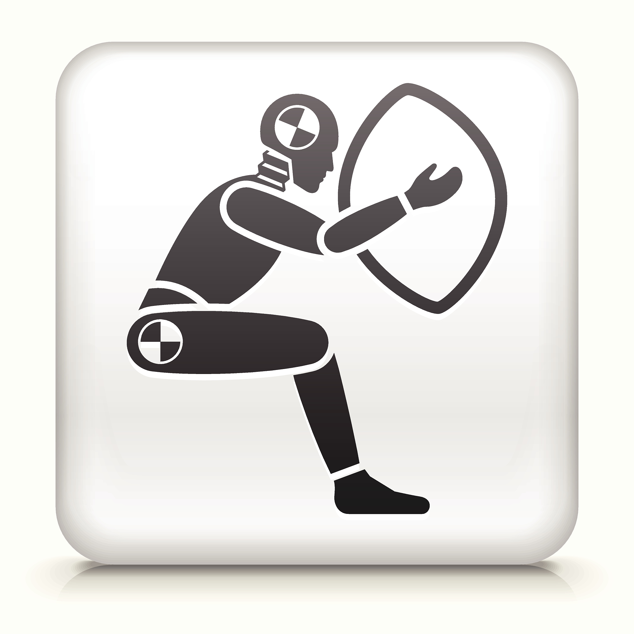 square button with airbag test