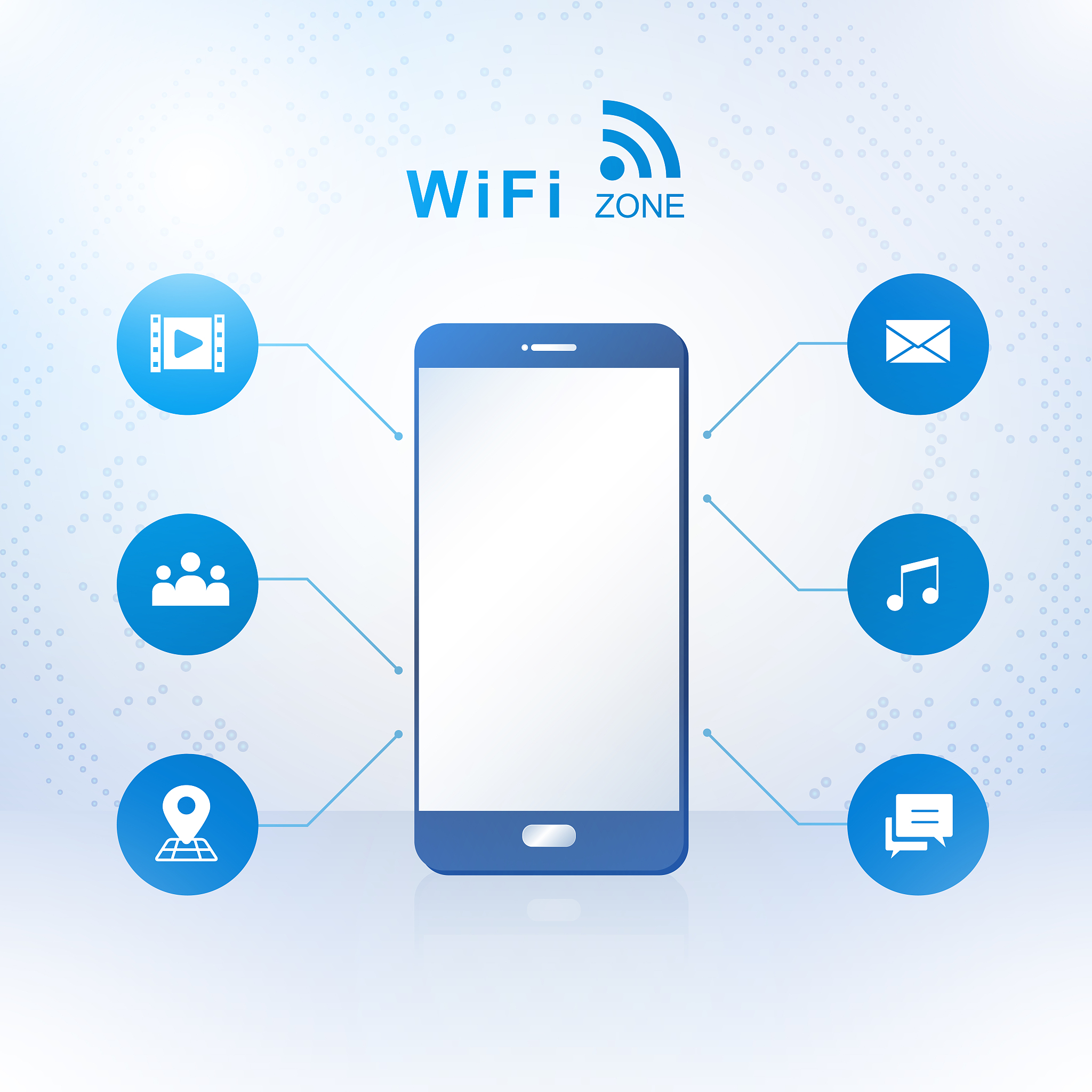 smartphone with wireless zone