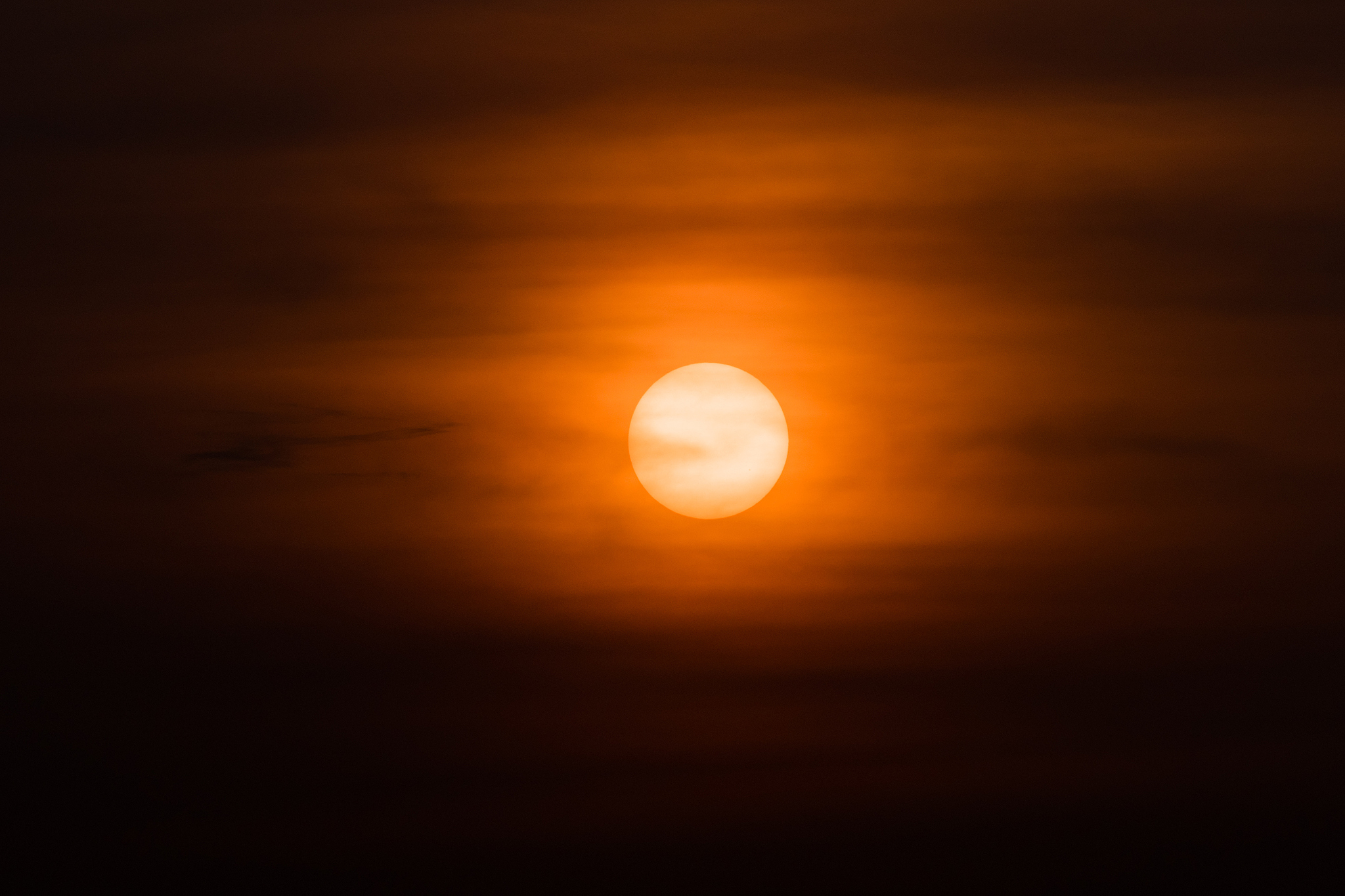 circle of sun and cloud in evening