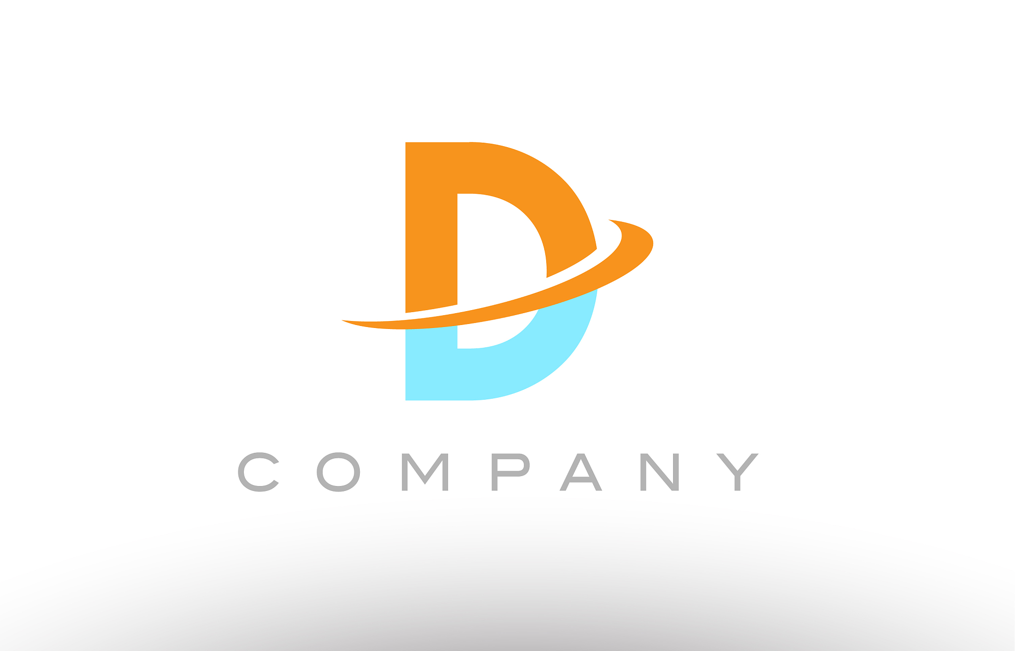 d orange blue logo icon alphabet design