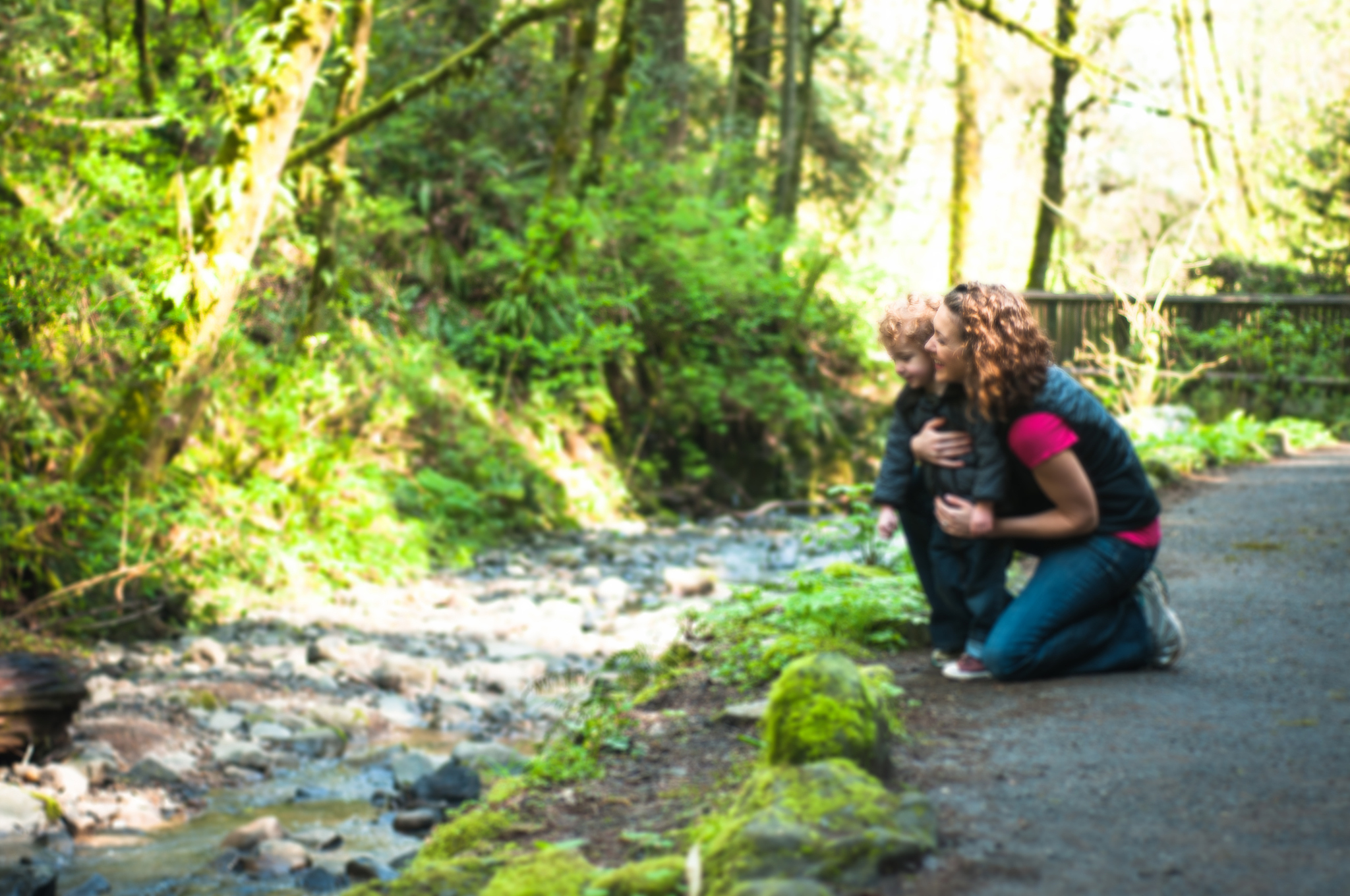 hiking together