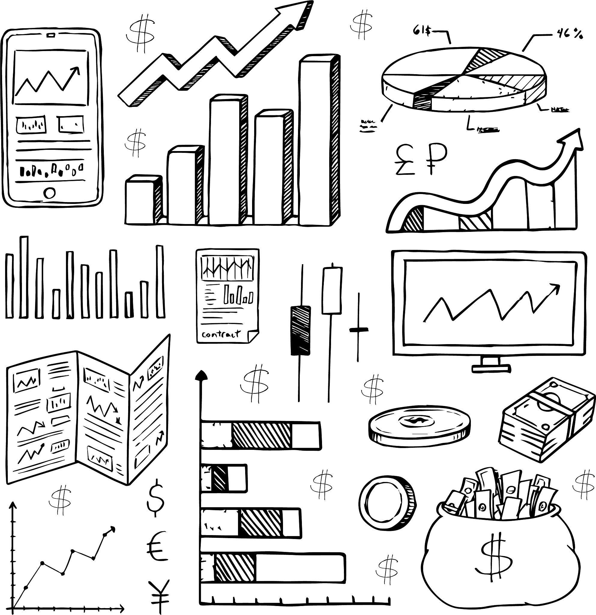 stock market had drawn symbols