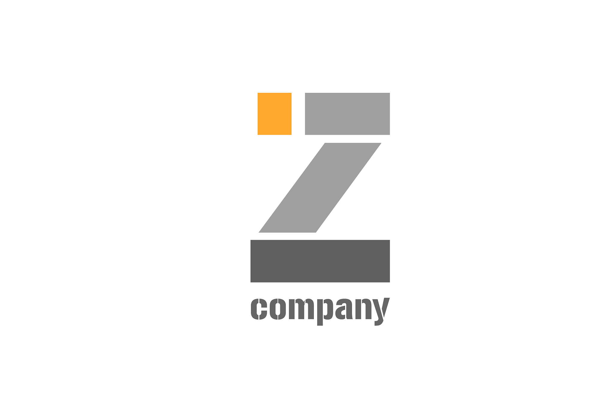 yellow and grey z alphabet logo design icon for