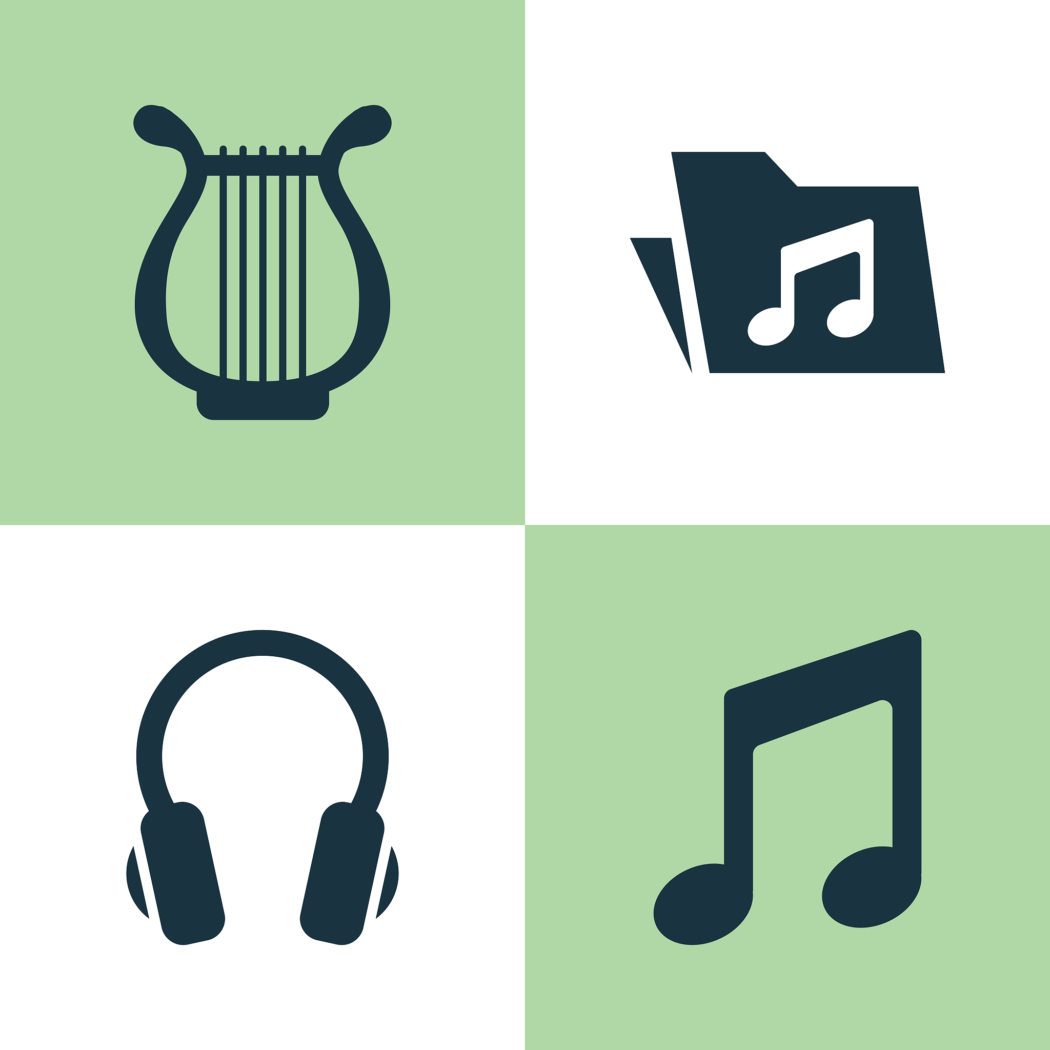 multimedia icons set collection of earphone