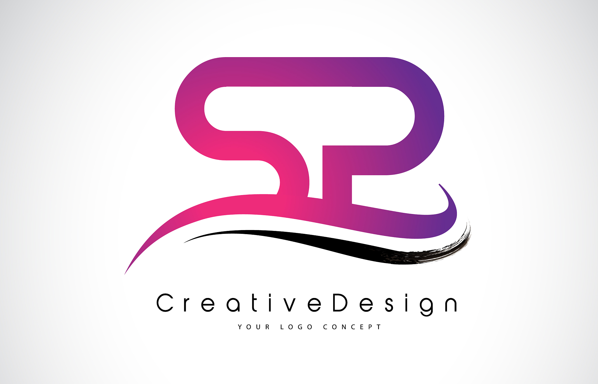 sp s p letter logo design creative icon modern