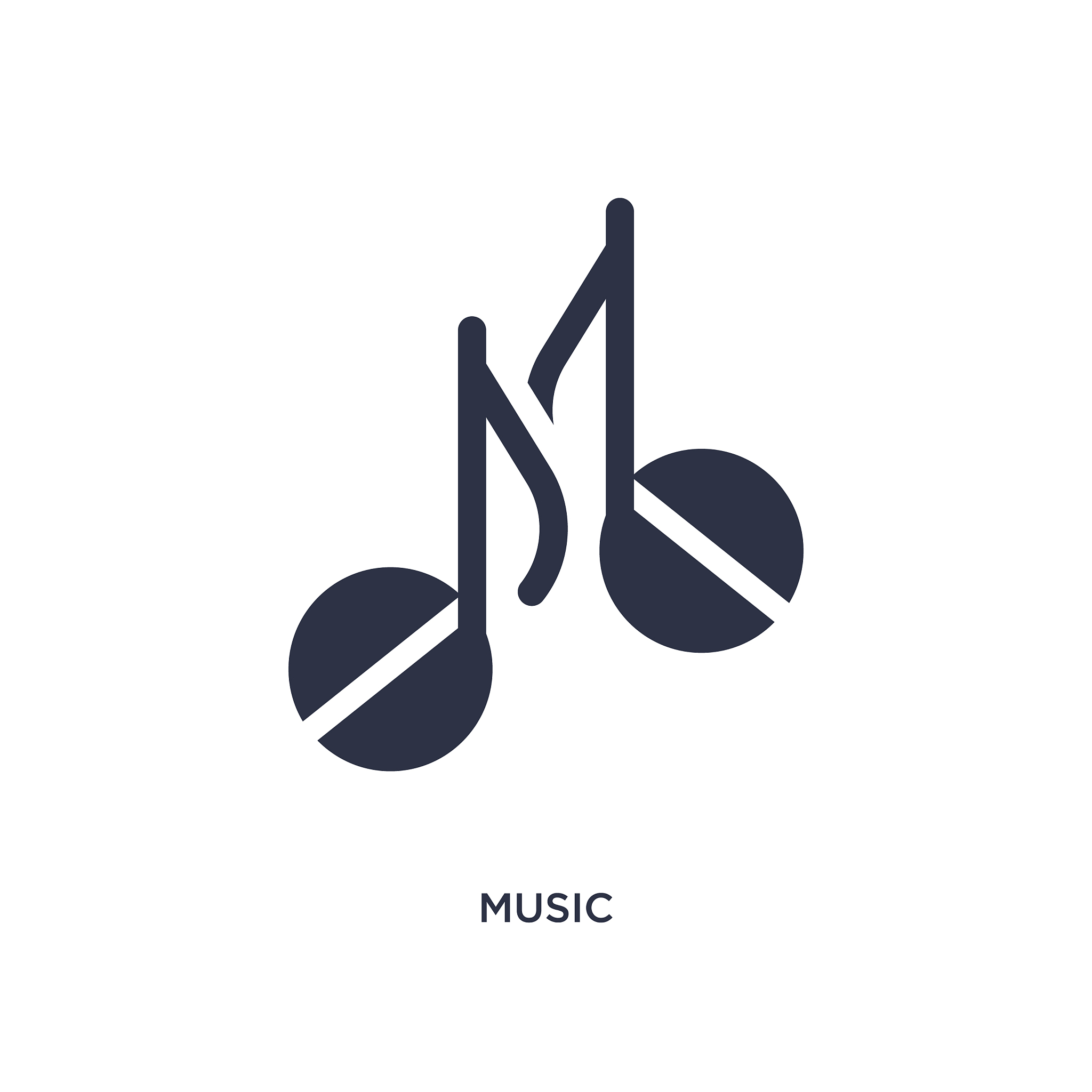 music icon on white background simple element