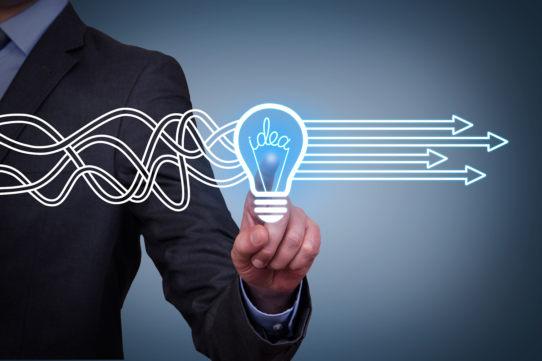 idea solution concepts on visual screen