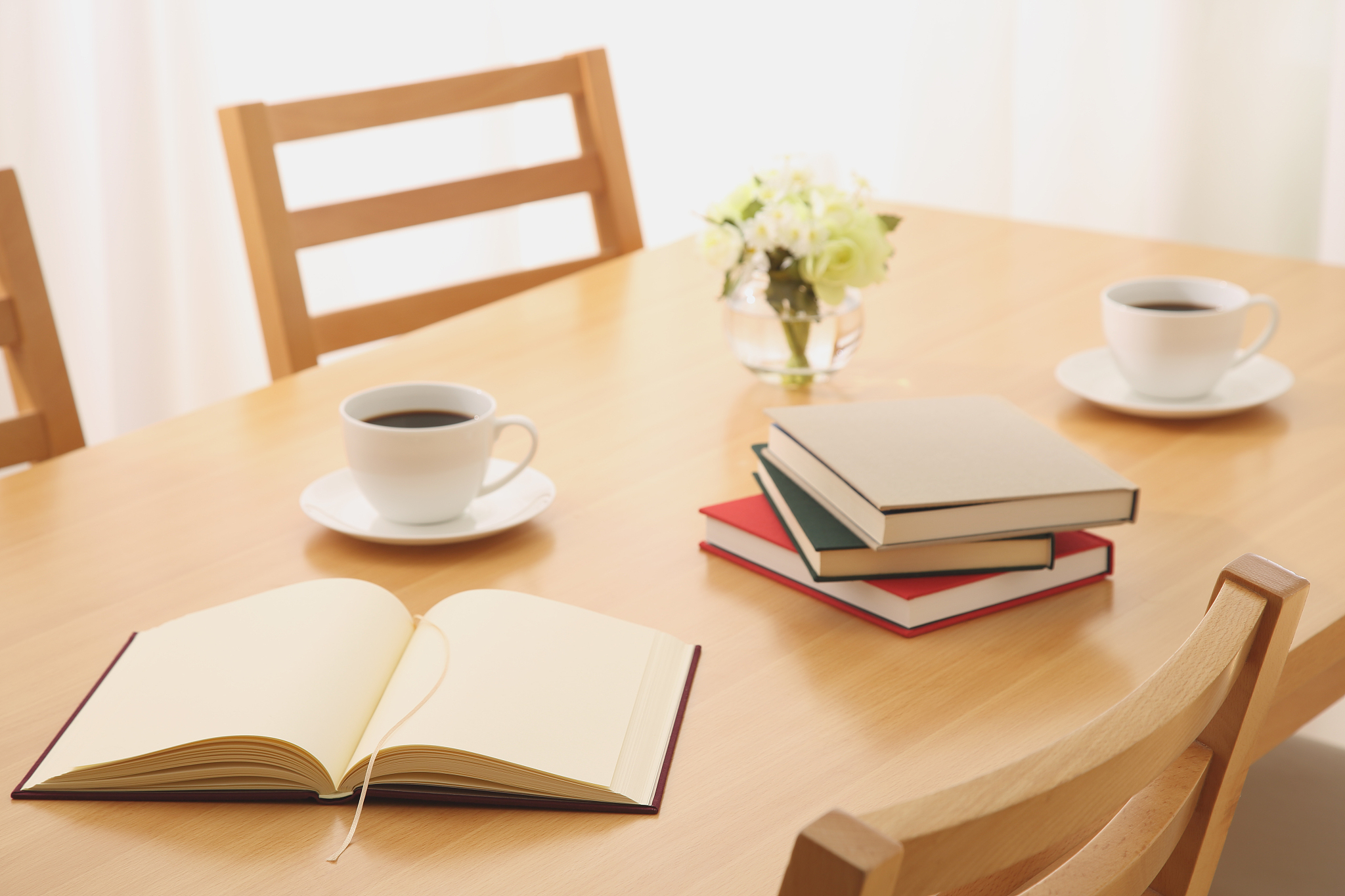 books and coffee