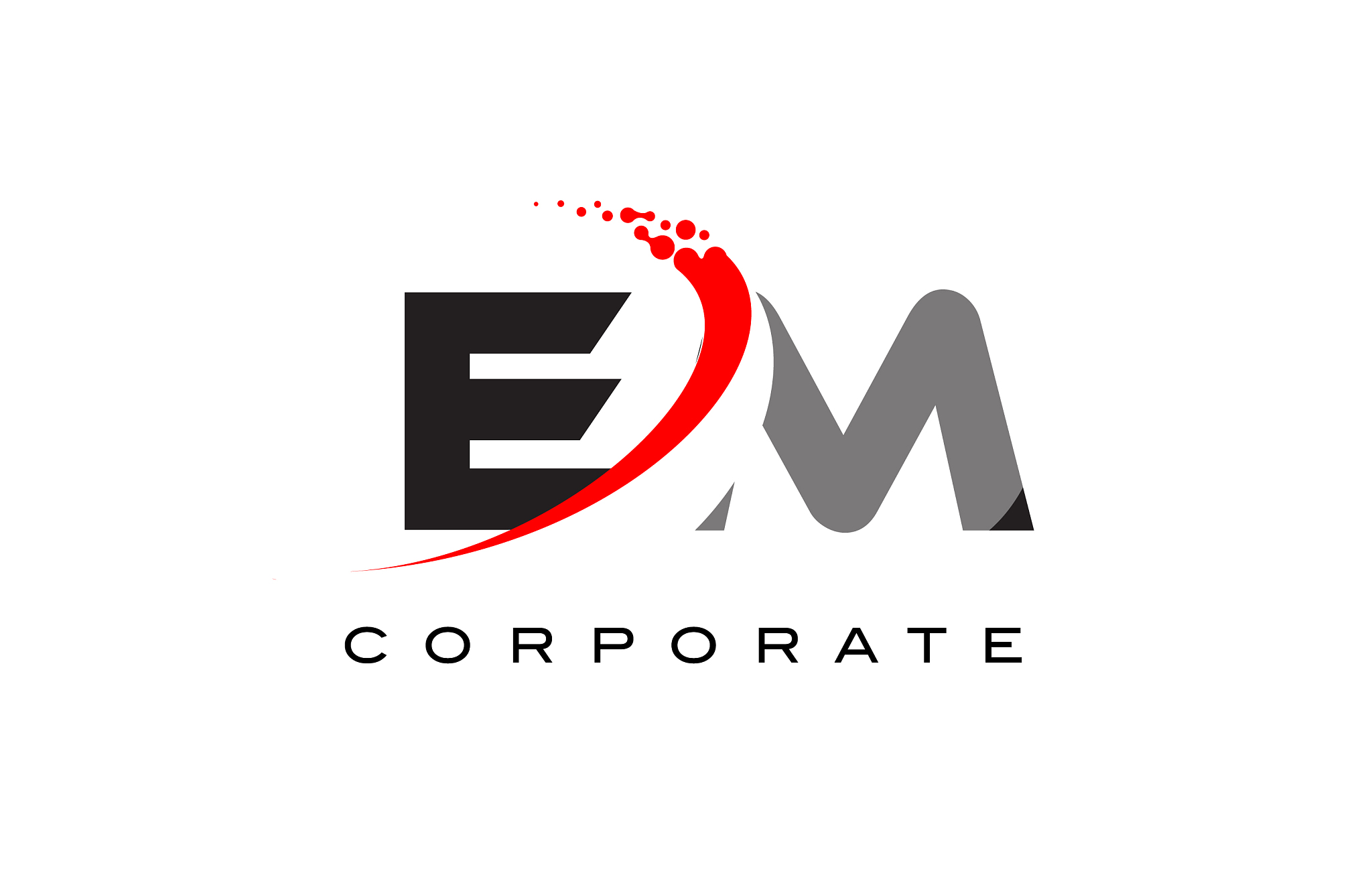 em modern letter logo design with swoosh